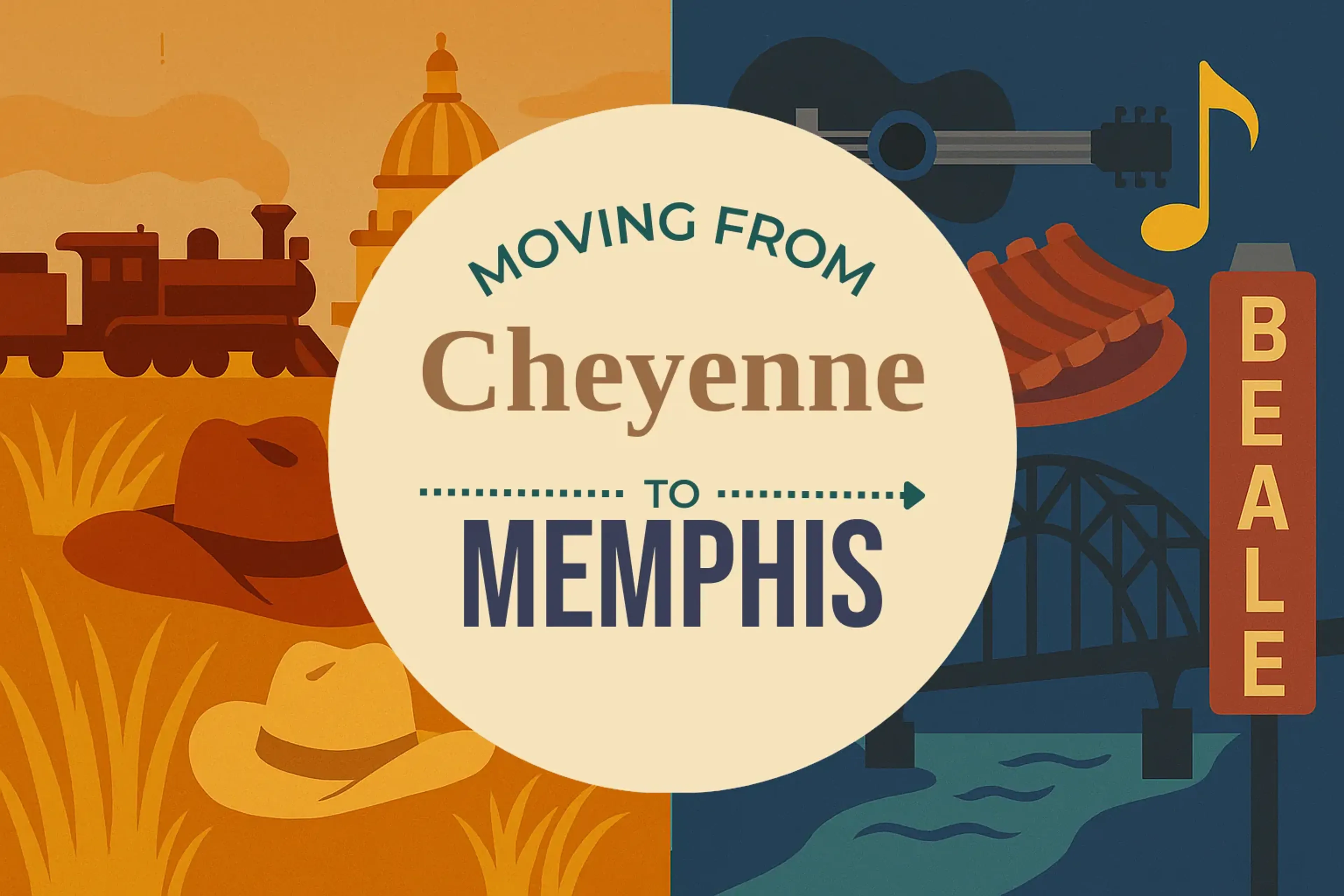 Side-by-side comparison of Cheyenne to Memphis moving companies