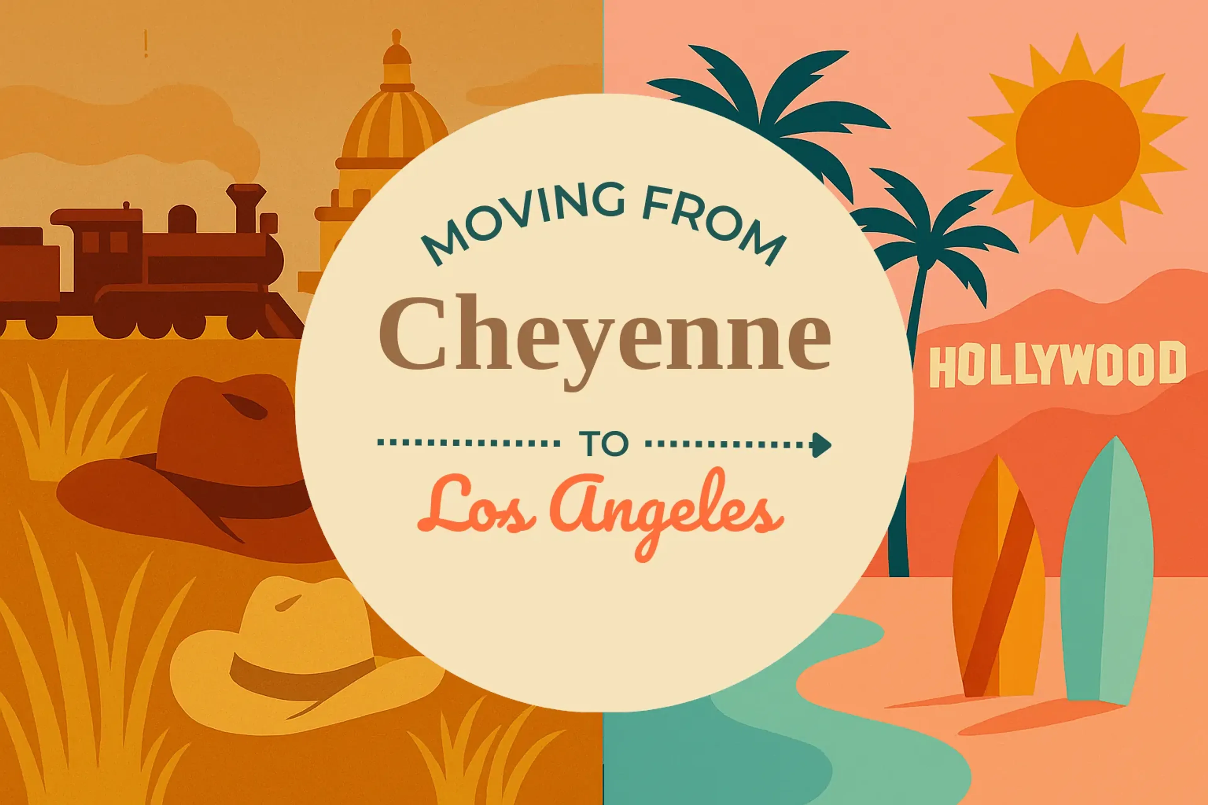 Side-by-side comparison of Cheyenne to Los Angeles moving companies