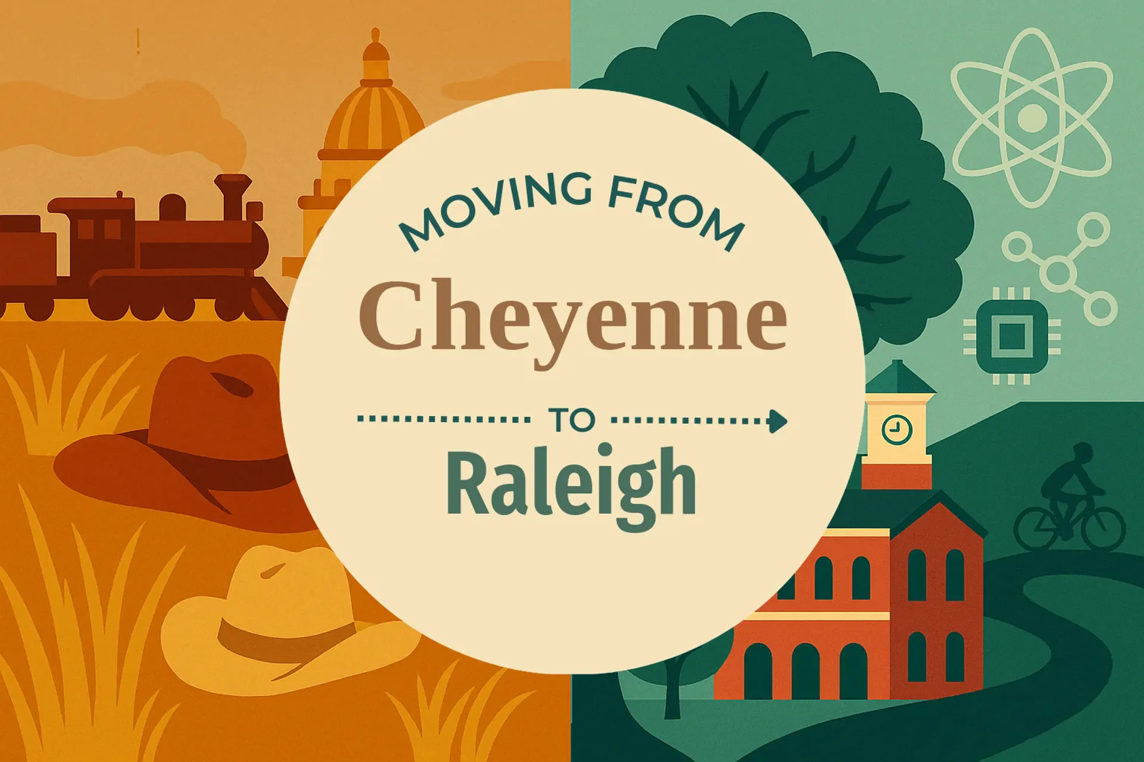 Side-by-side comparison of Cheyenne to Raleigh moving companies