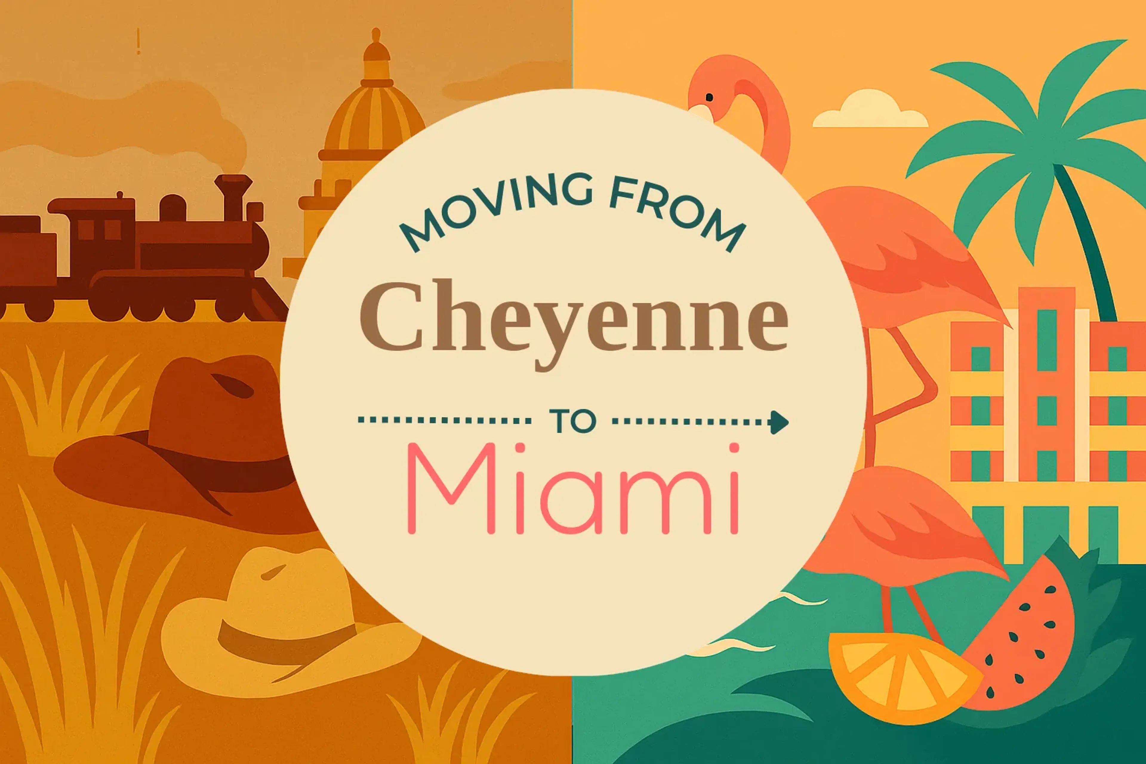 Side-by-side comparison of Cheyenne to Miami moving companies
