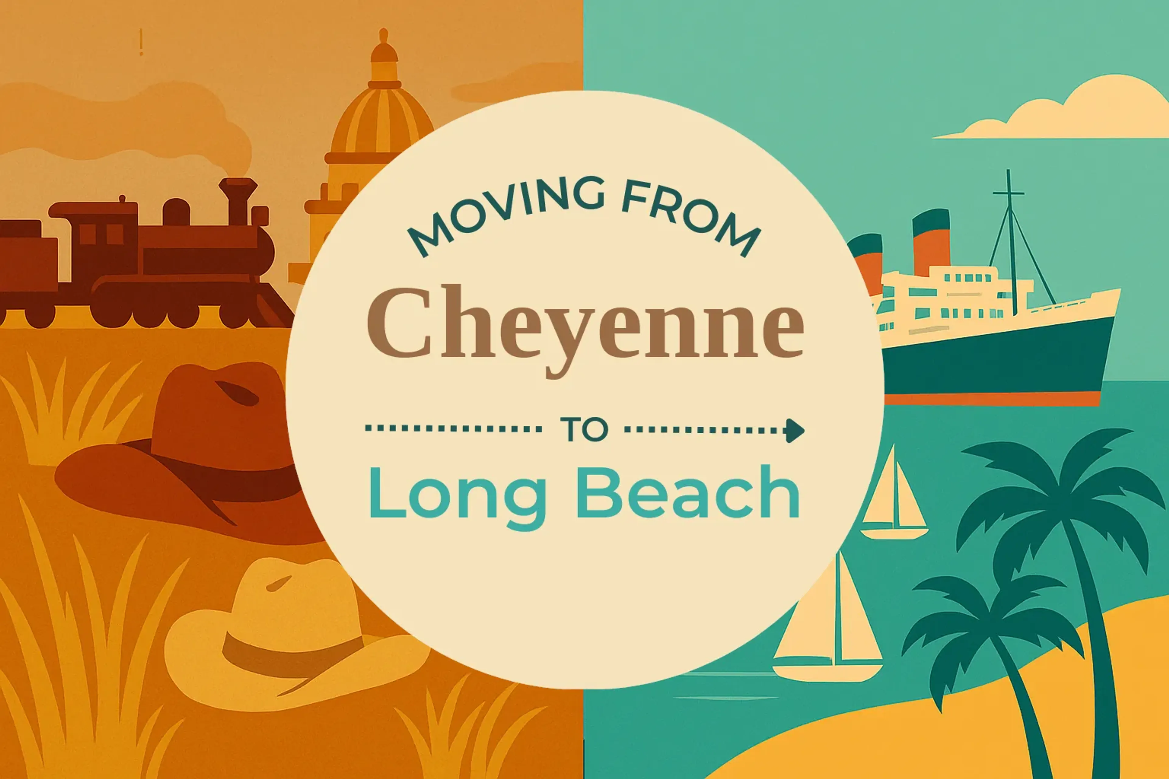 Side-by-side comparison of Cheyenne to Long Beach moving companies