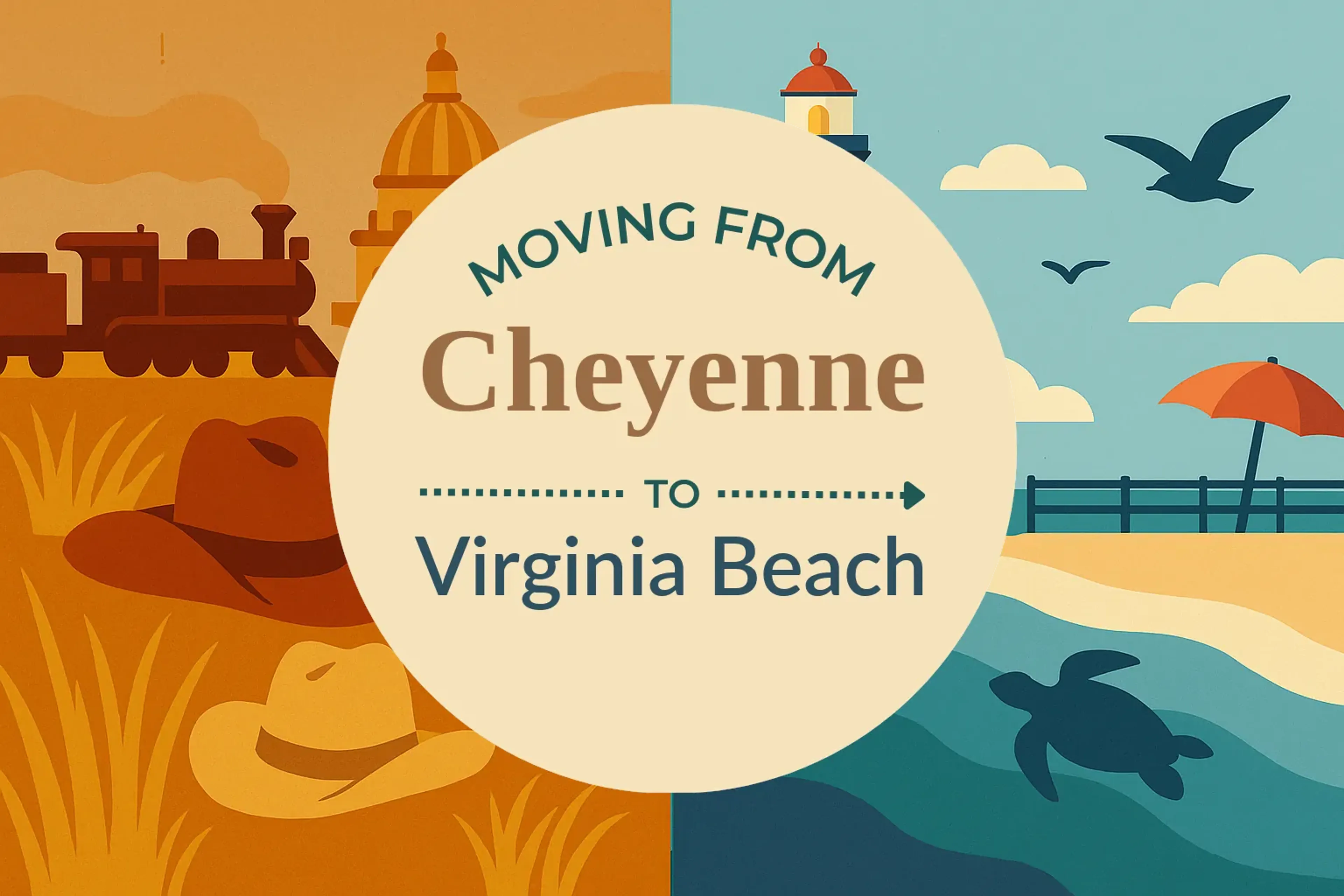 Side-by-side comparison of Cheyenne to Virginia Beach moving companies
