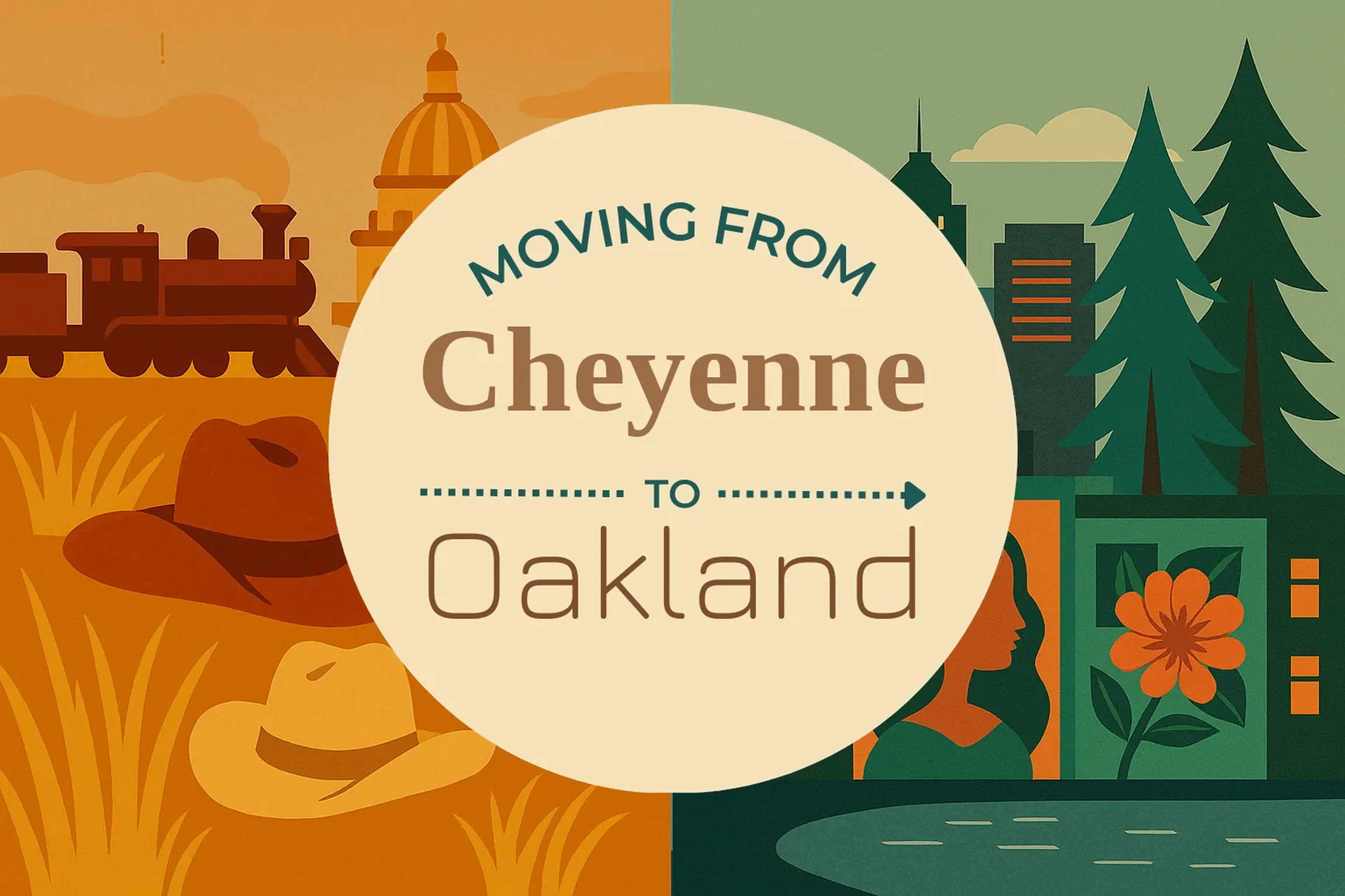 Side-by-side comparison of Cheyenne to Oakland moving companies