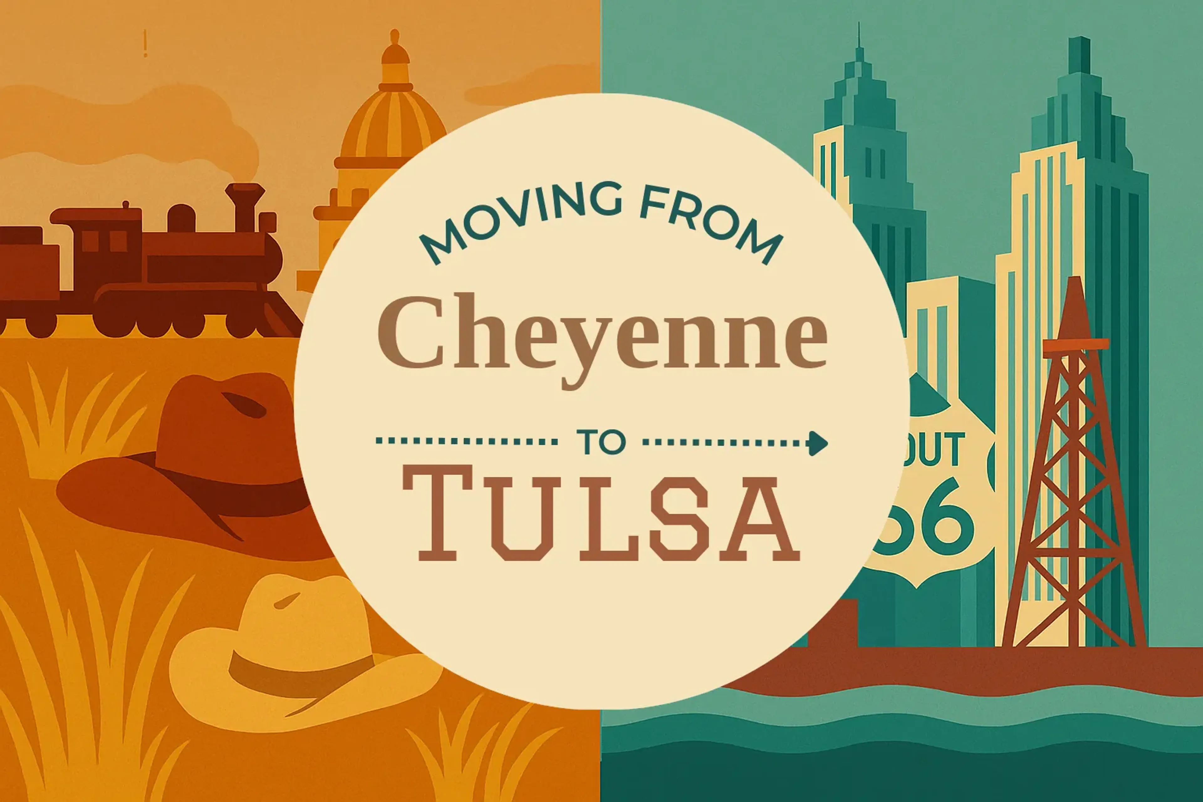 Side-by-side comparison of Cheyenne to Tulsa moving companies