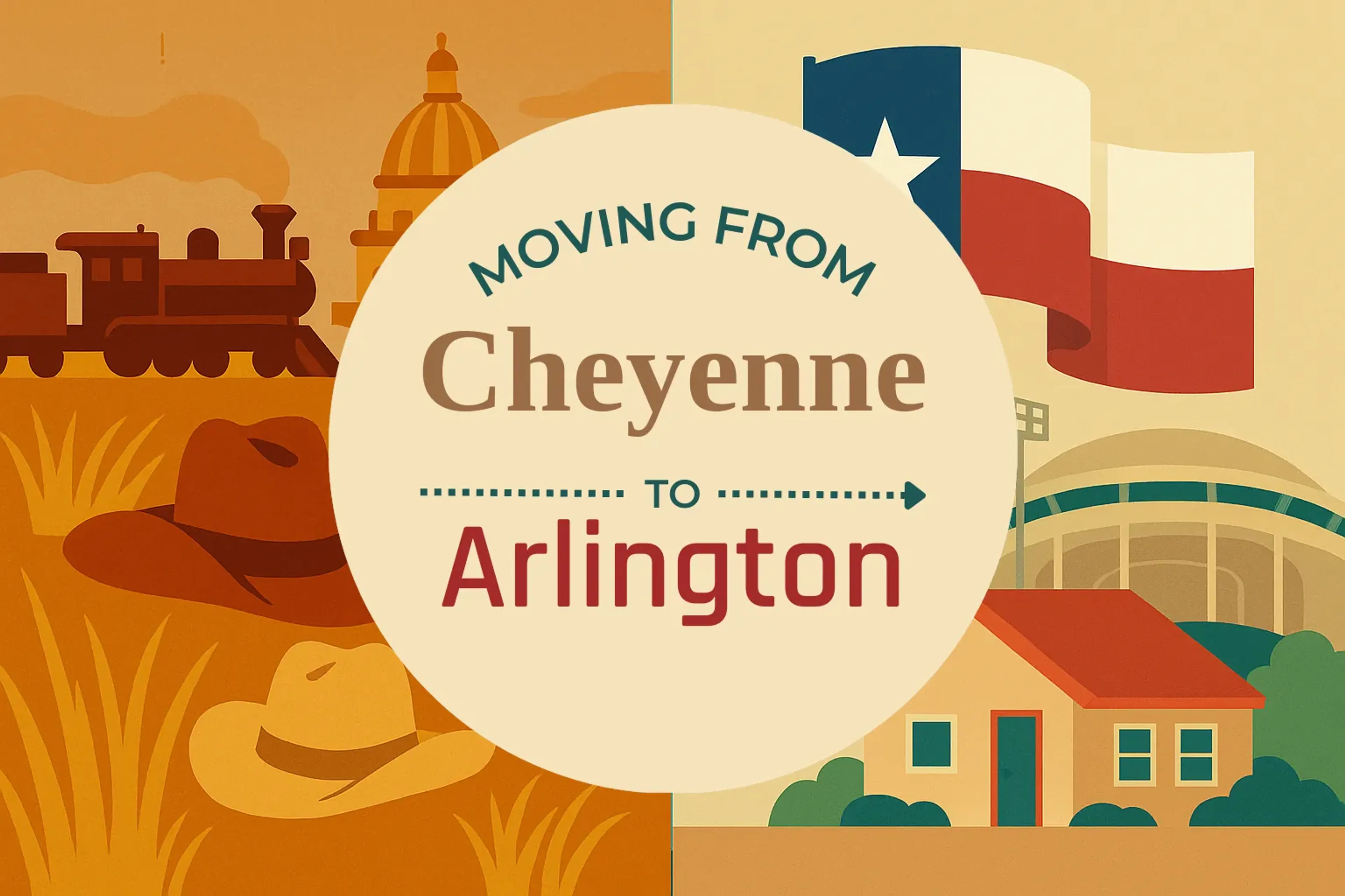 Side-by-side comparison of Cheyenne to Arlington moving companies