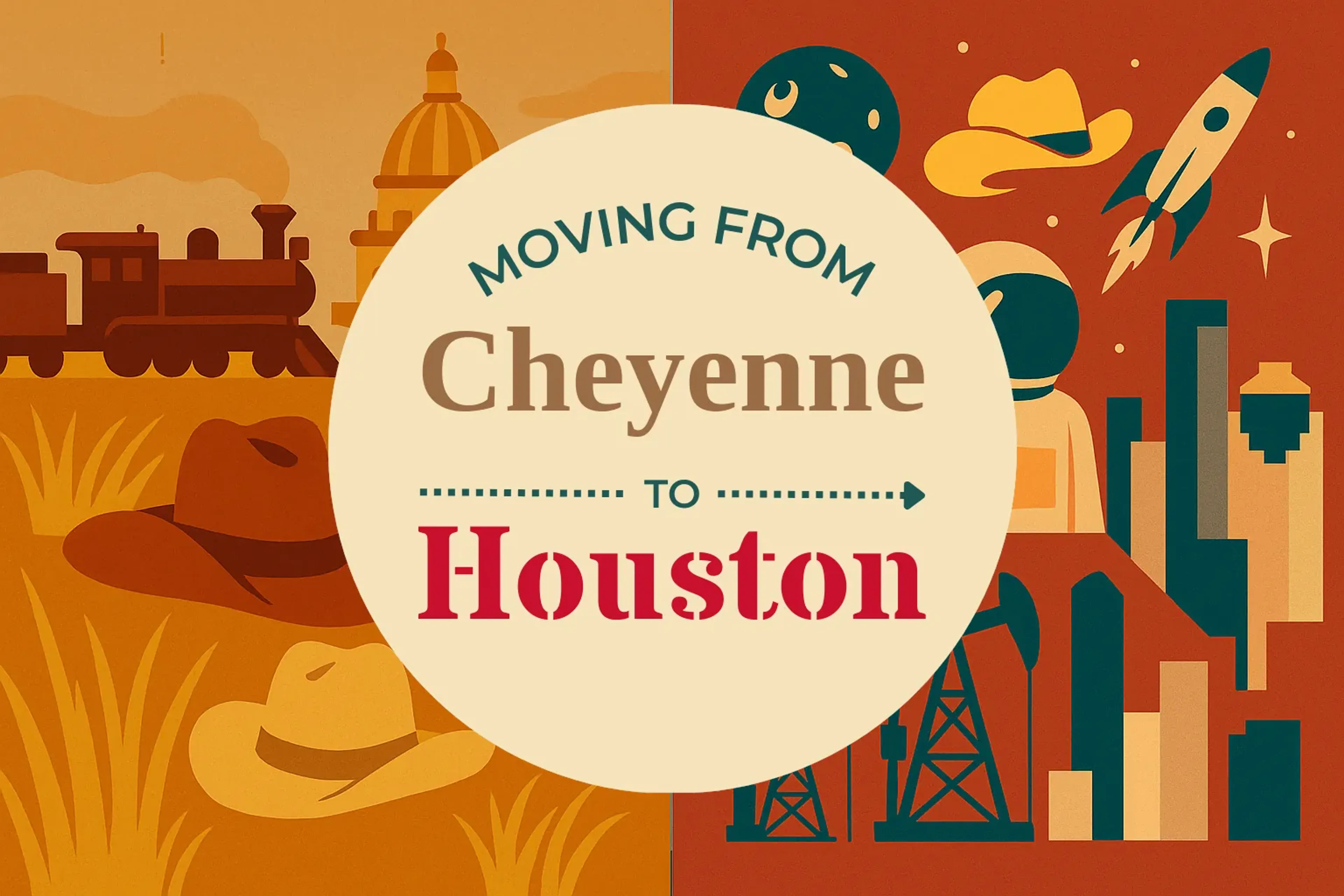 Side-by-side comparison of Cheyenne to Houston moving companies