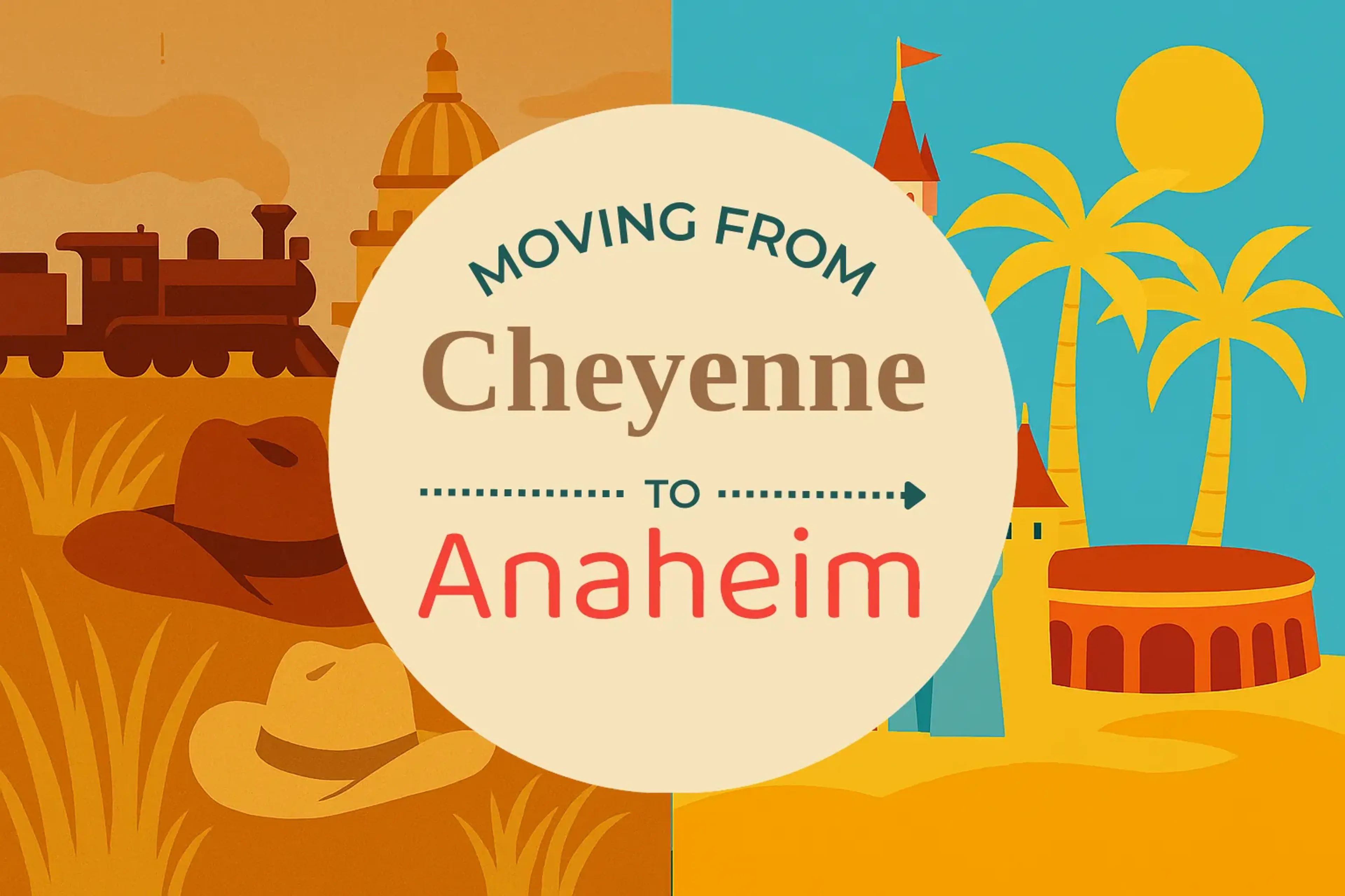 Side-by-side comparison of Cheyenne to Anaheim moving companies