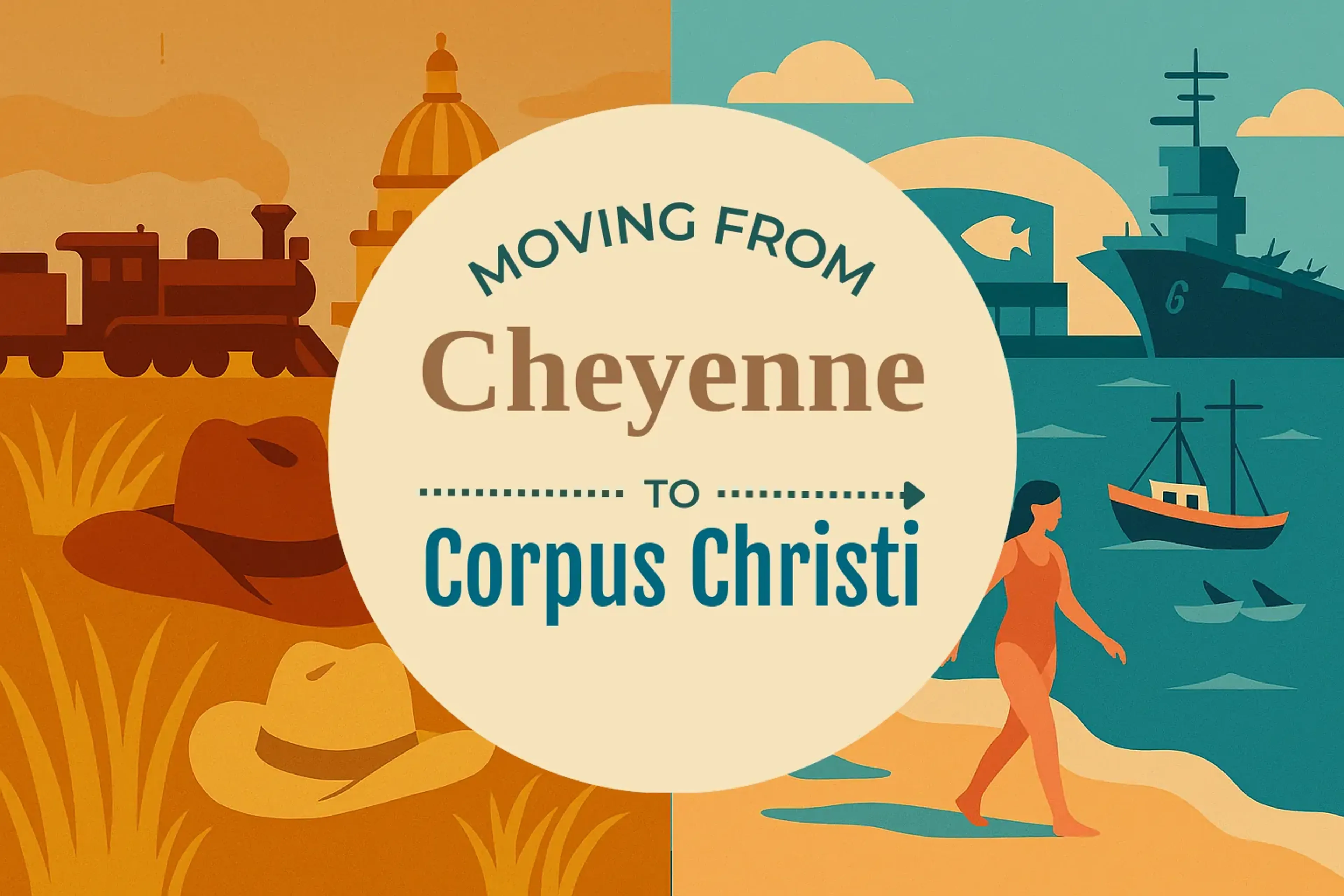 Side-by-side comparison of Cheyenne to Corpus Christi moving companies