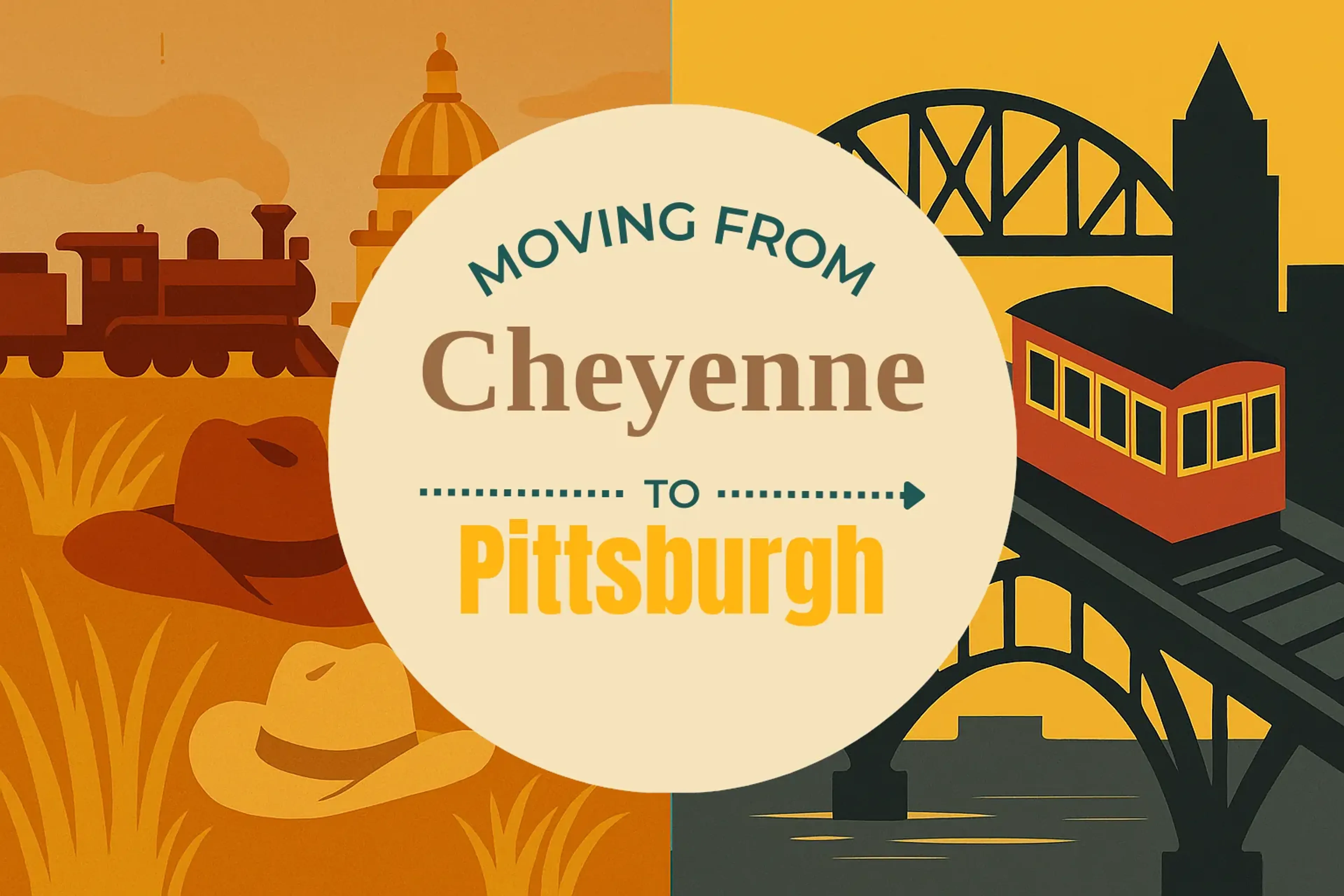 Side-by-side comparison of Cheyenne to Pittsburgh moving companies