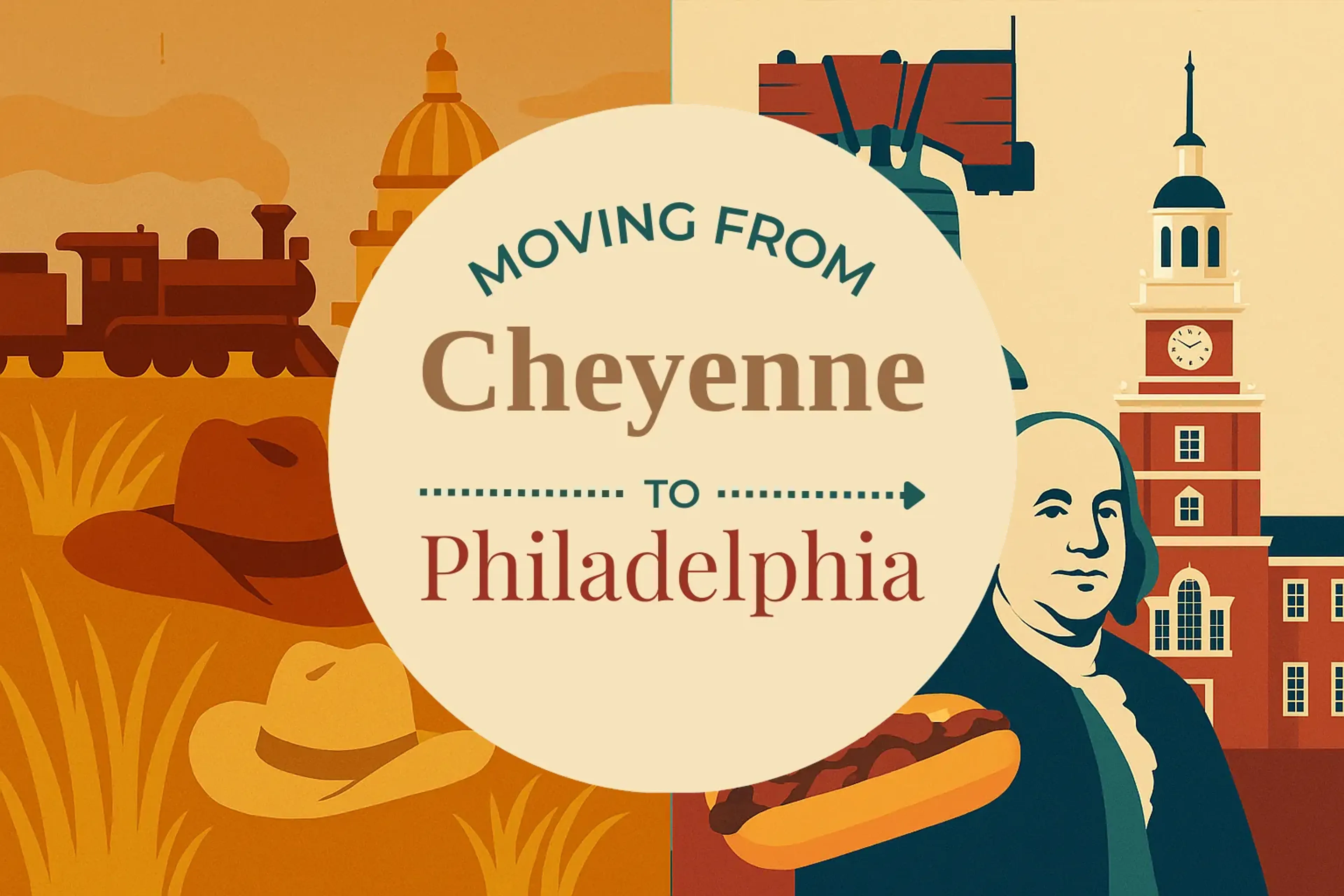 Side-by-side comparison of Cheyenne to Philadelphia moving companies
