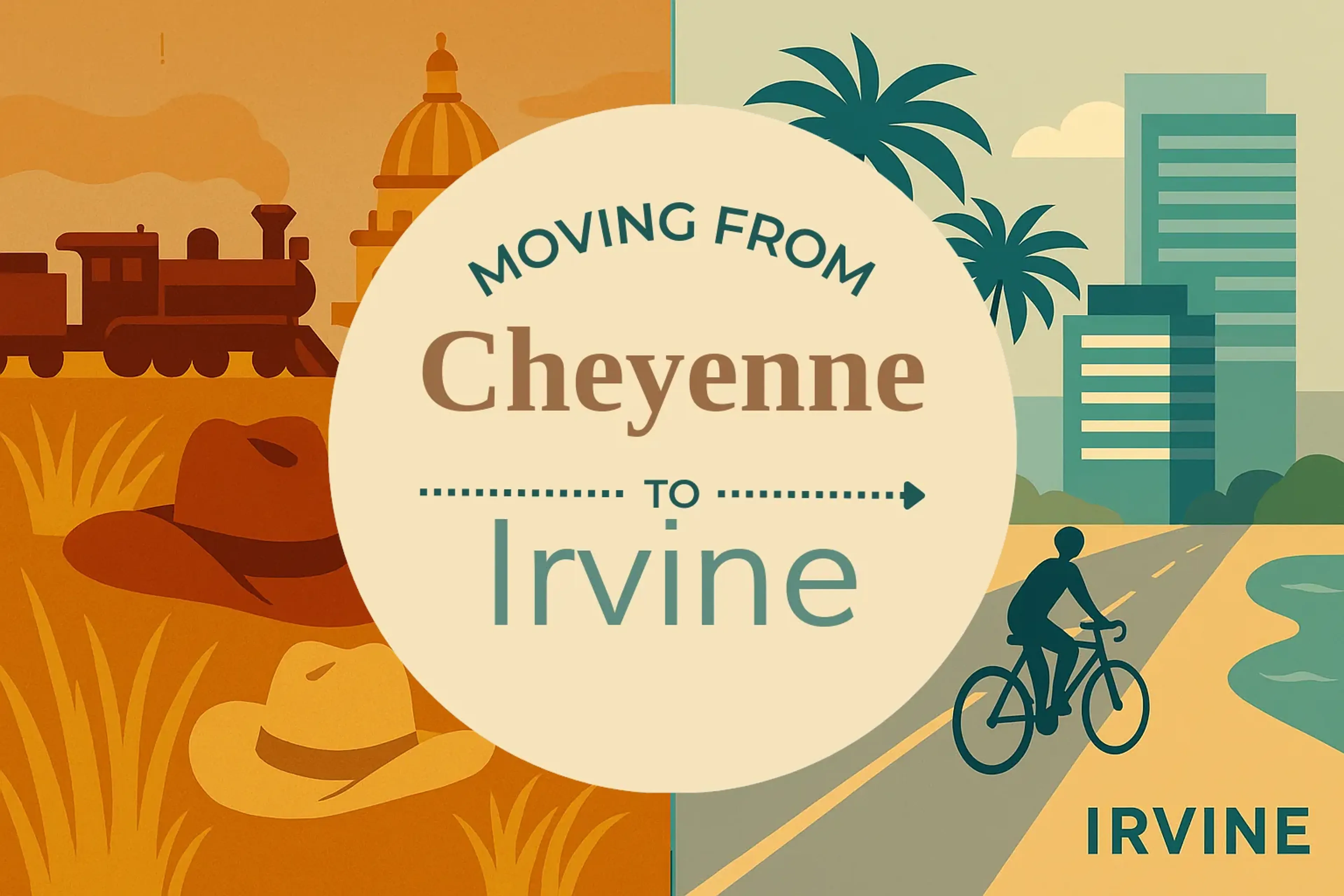 Side-by-side comparison of Cheyenne to Irvine moving companies