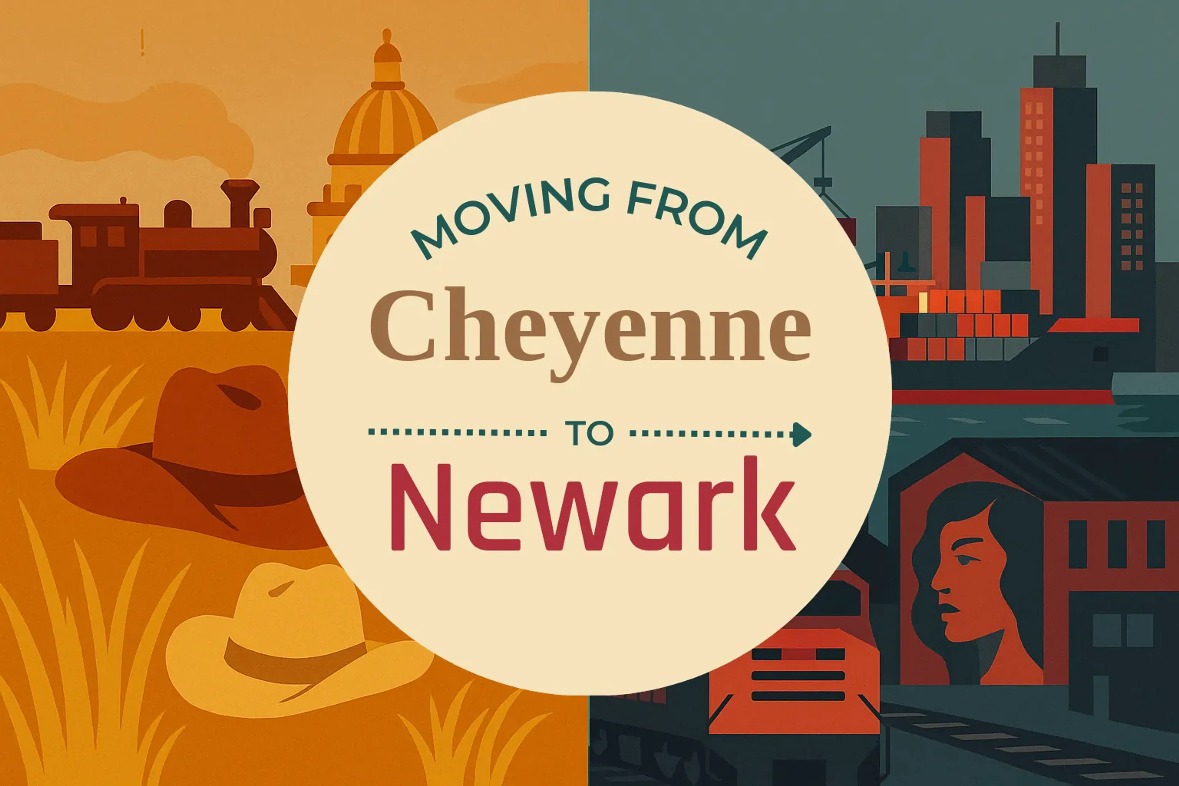 Side-by-side comparison of Cheyenne to Newark moving companies
