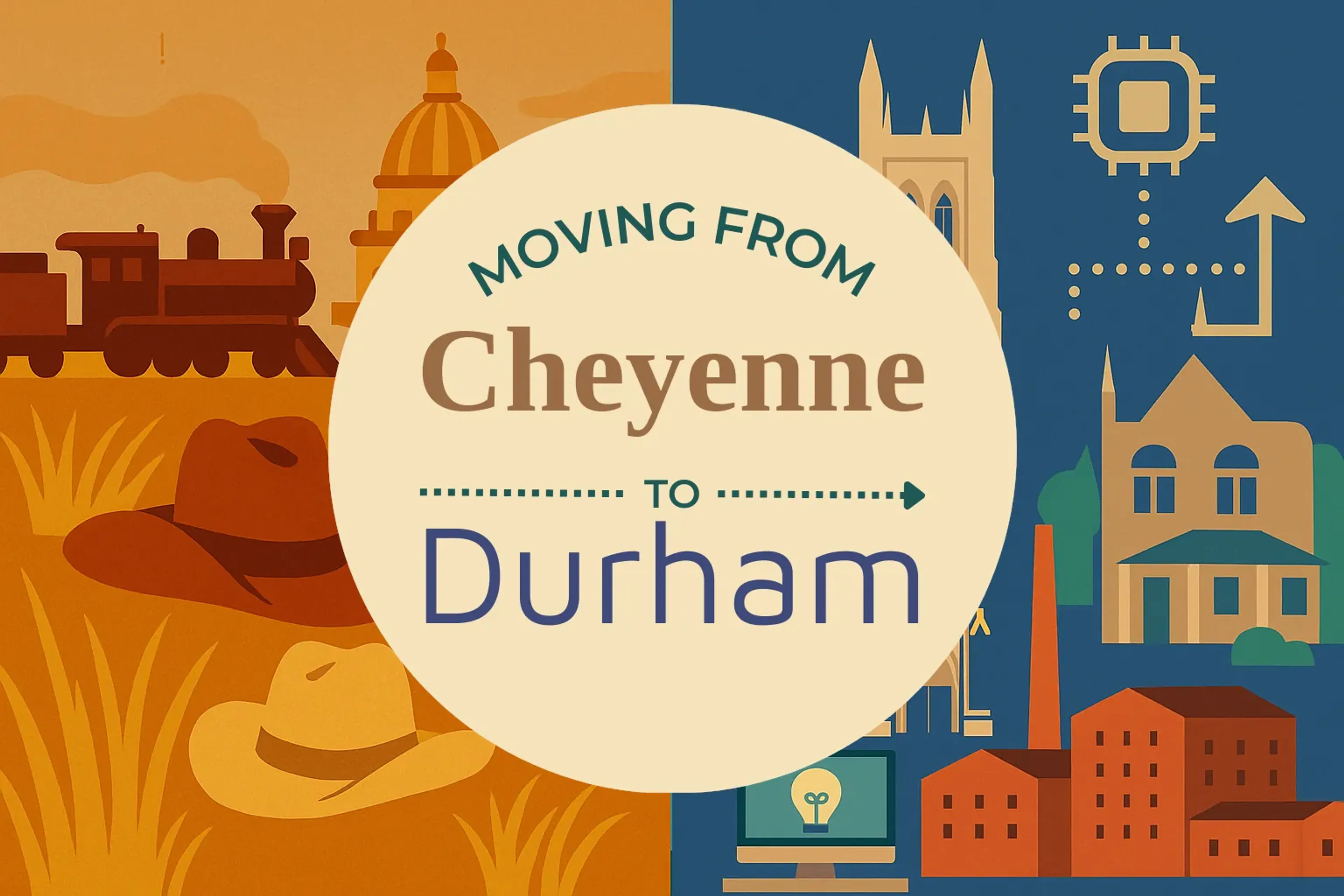 Side-by-side comparison of Cheyenne to Durham moving companies