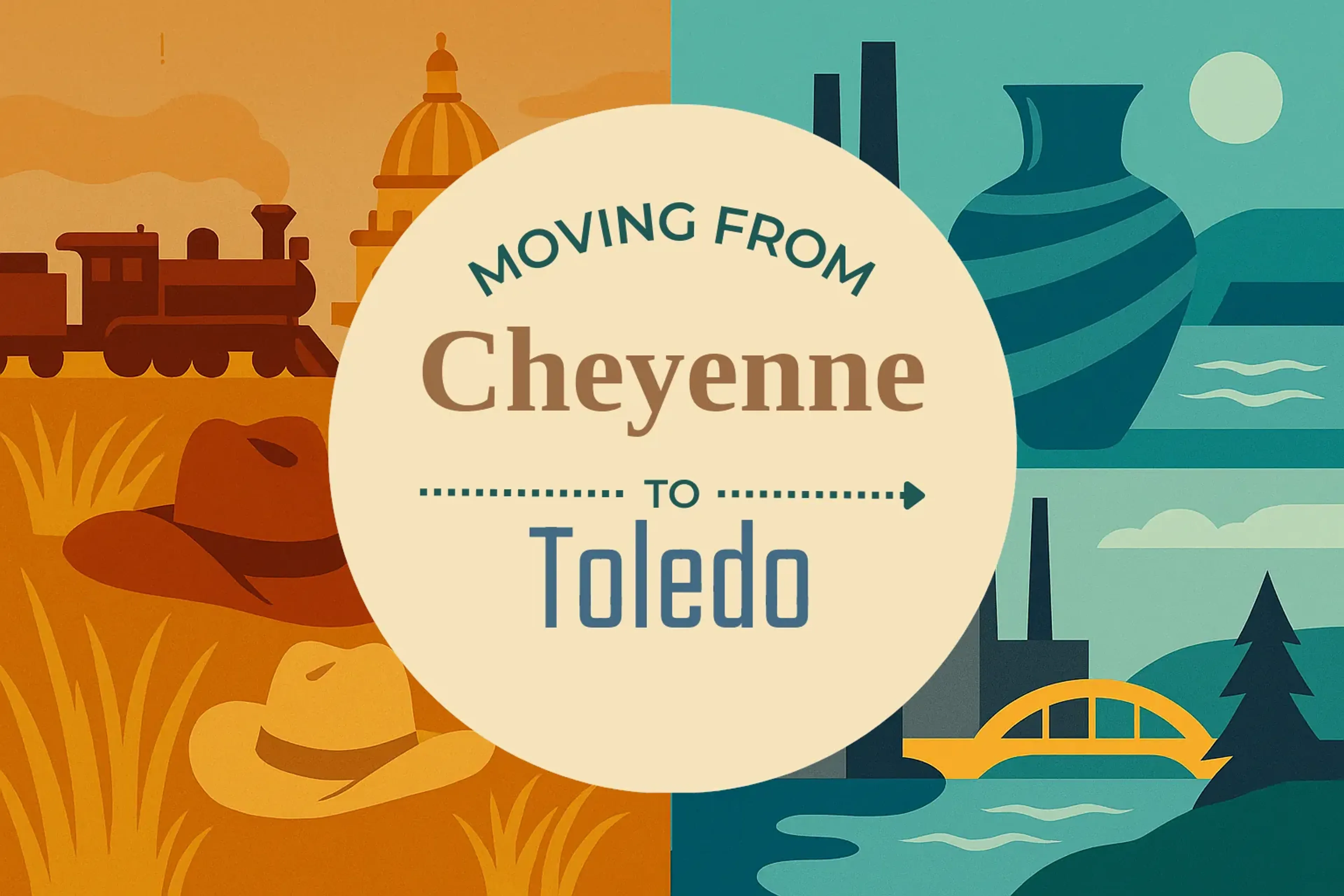 Side-by-side comparison of Cheyenne to Toledo moving companies
