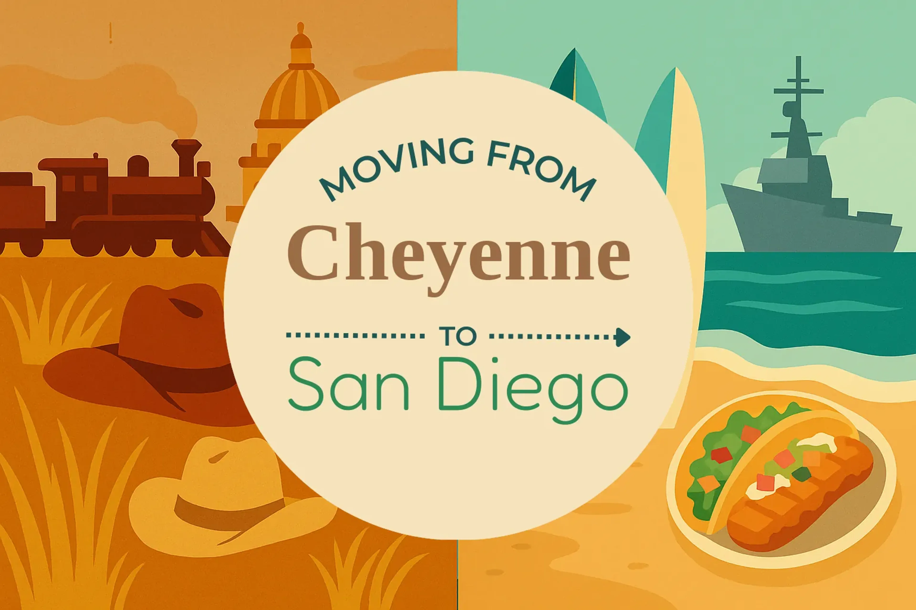 Side-by-side comparison of Cheyenne to San Diego moving companies