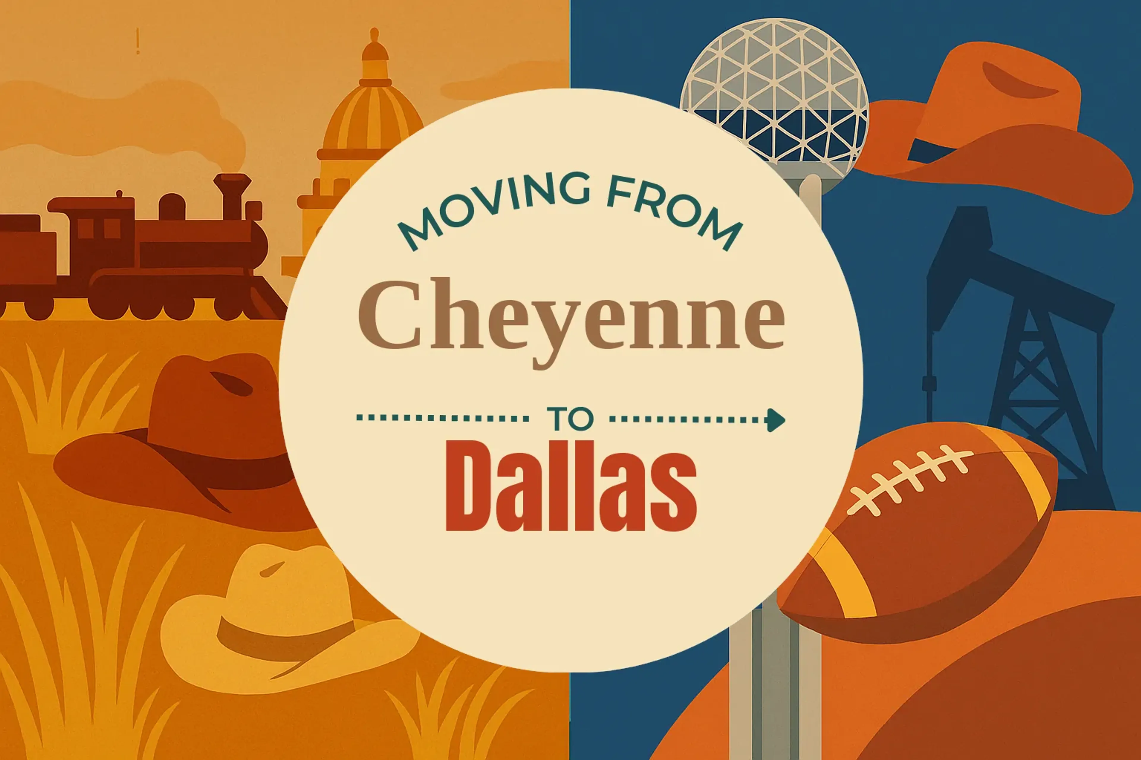 Side-by-side comparison of Cheyenne to Dallas moving companies