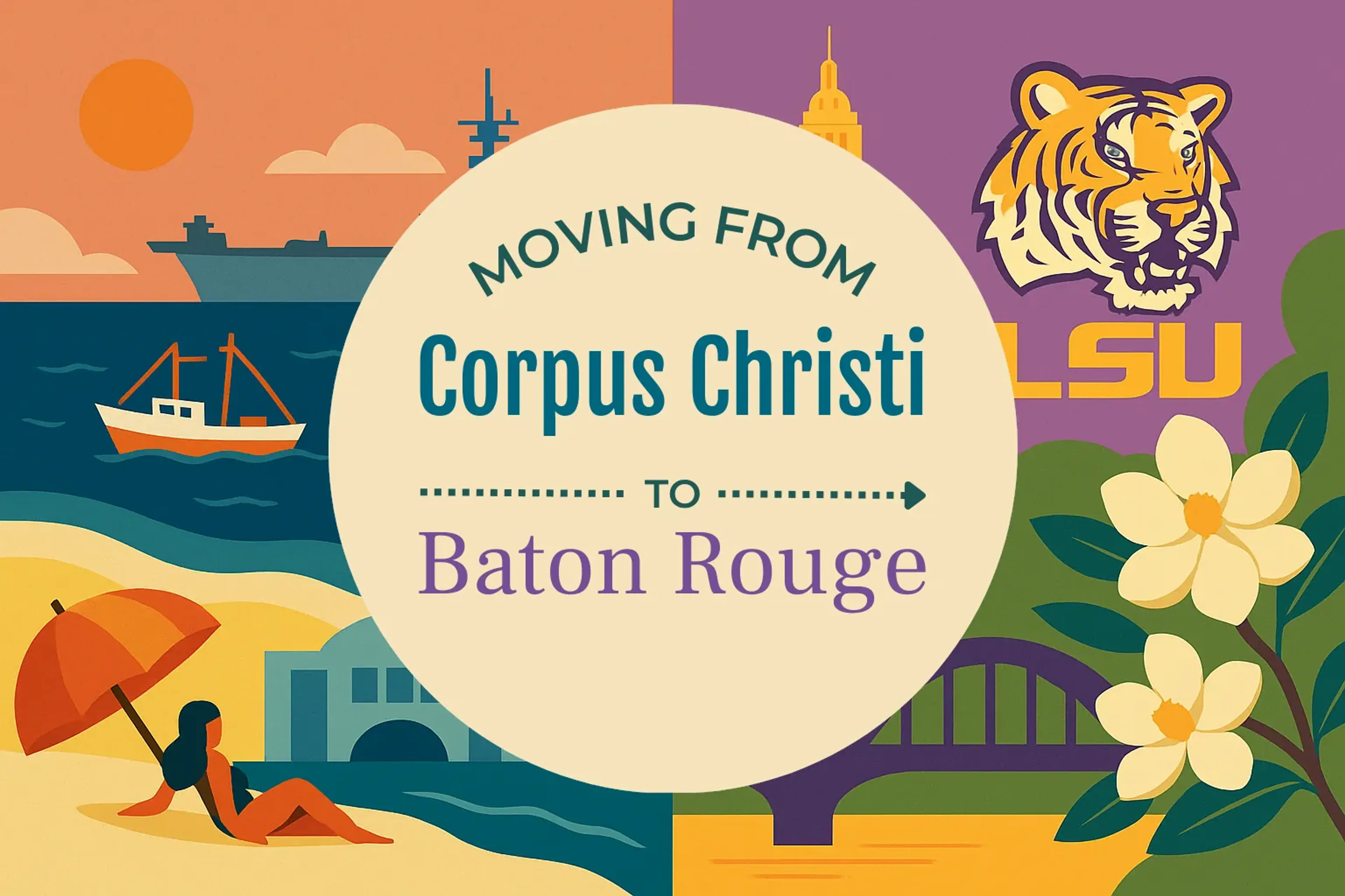 Side-by-side comparison of Corpus Christi to Baton Rouge moving companies