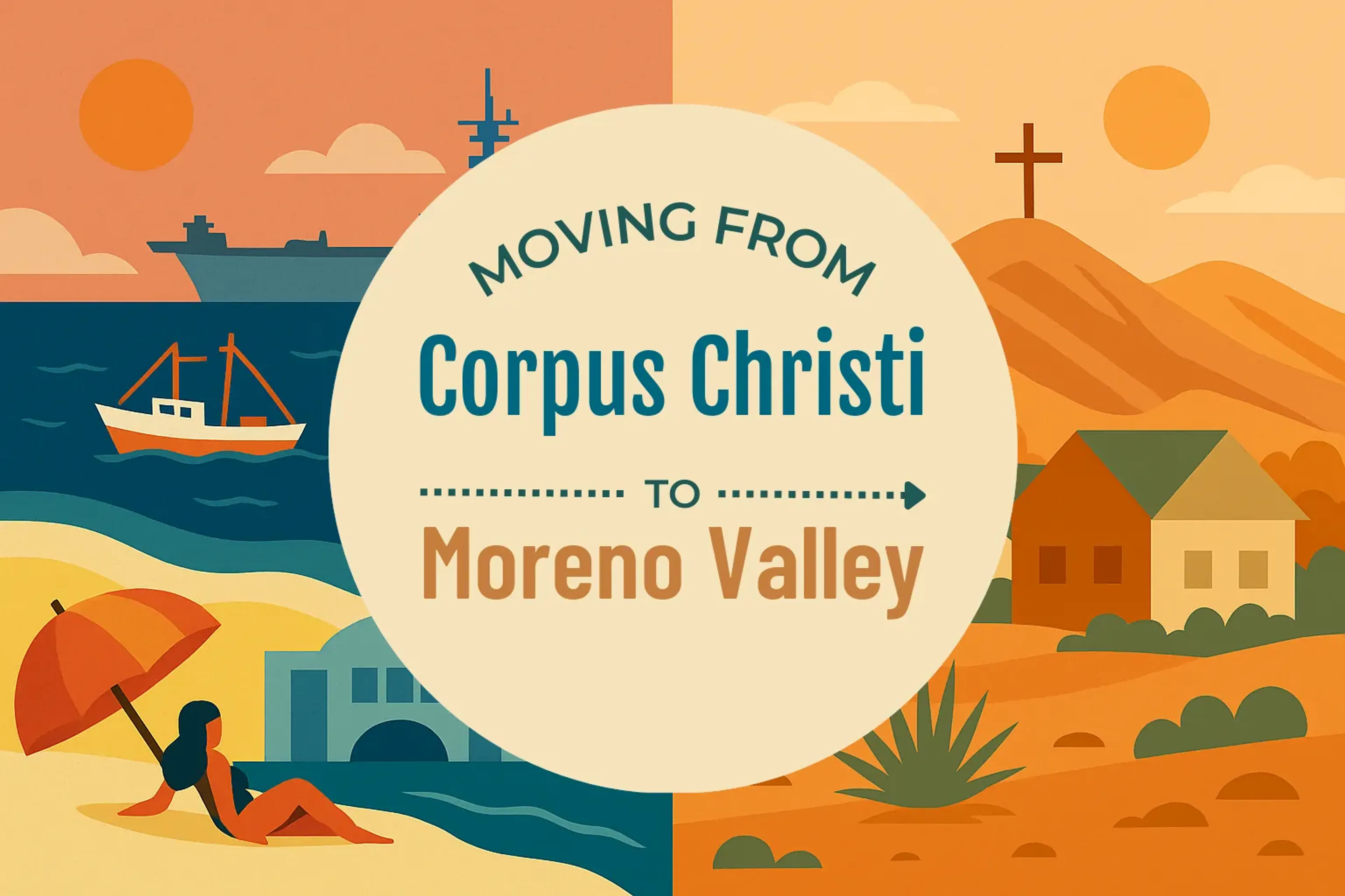 Side-by-side comparison of Corpus Christi to Moreno Valley moving companies