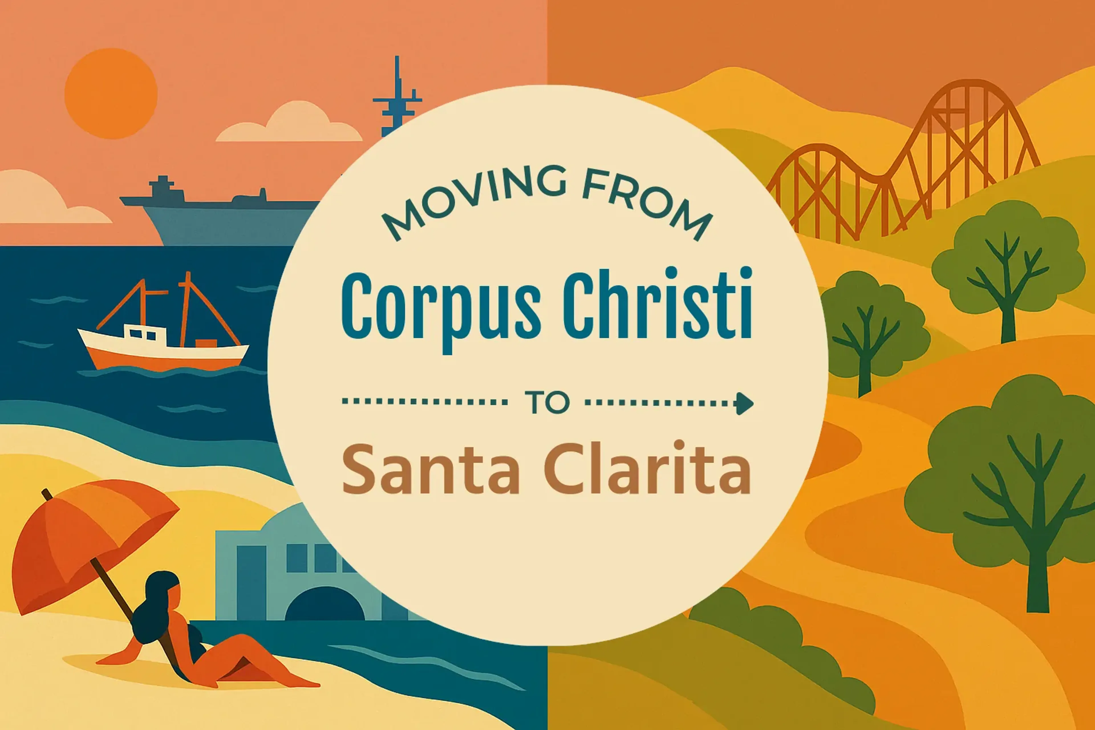 Side-by-side comparison of Corpus Christi to Santa Clarita moving companies