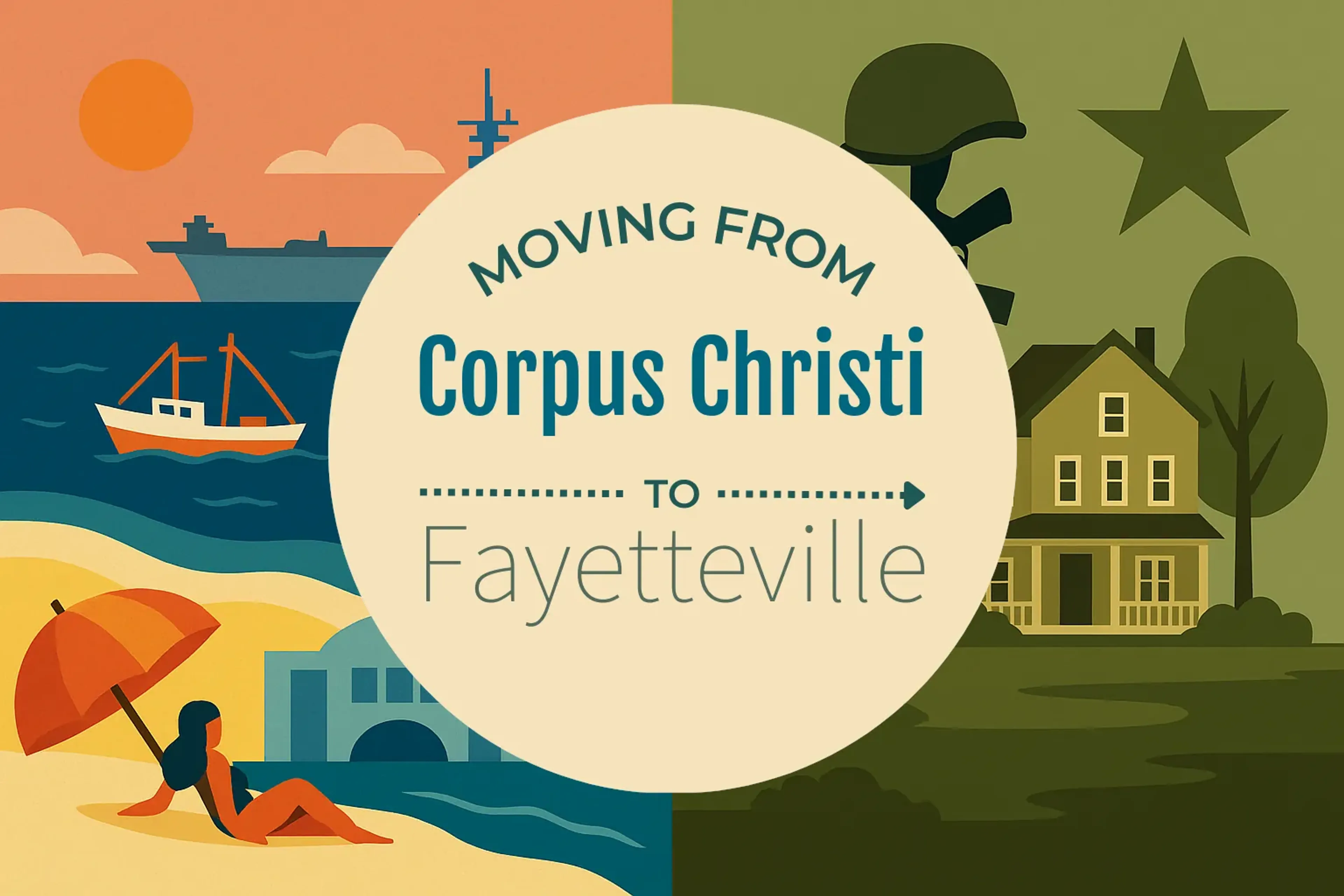 Side-by-side comparison of Corpus Christi to Fayetteville moving companies