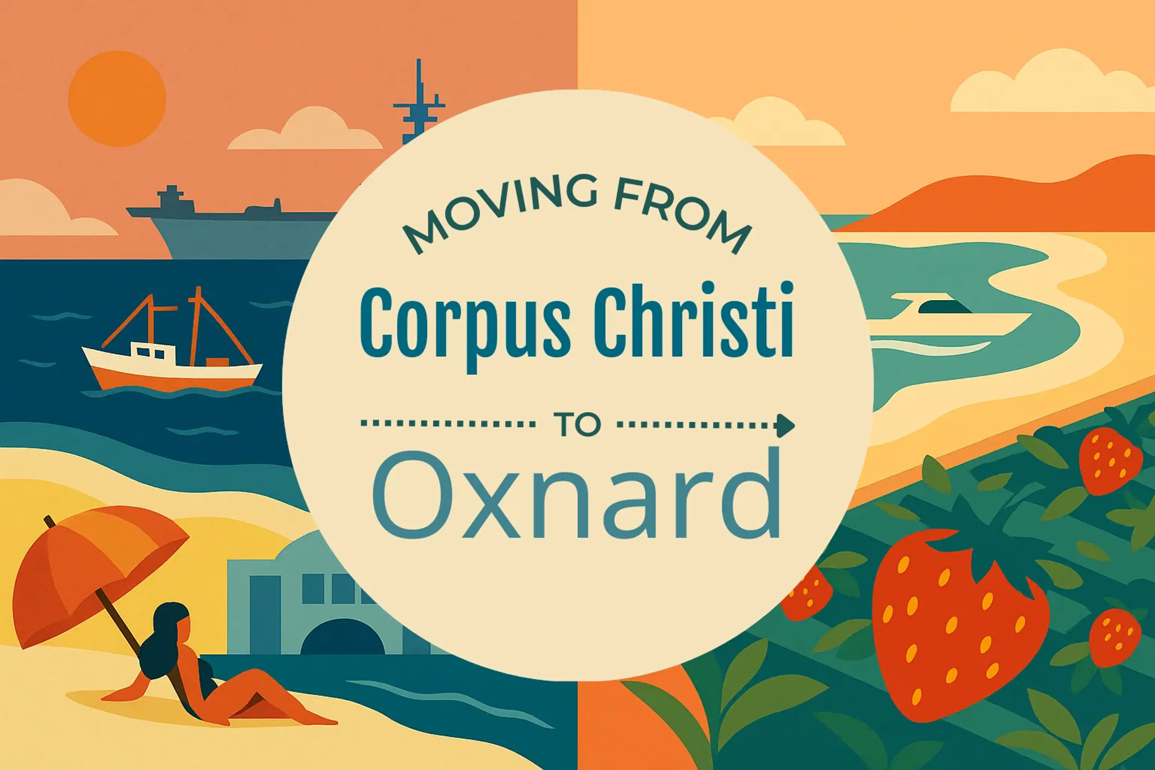 Side-by-side comparison of Corpus Christi to Oxnard moving companies