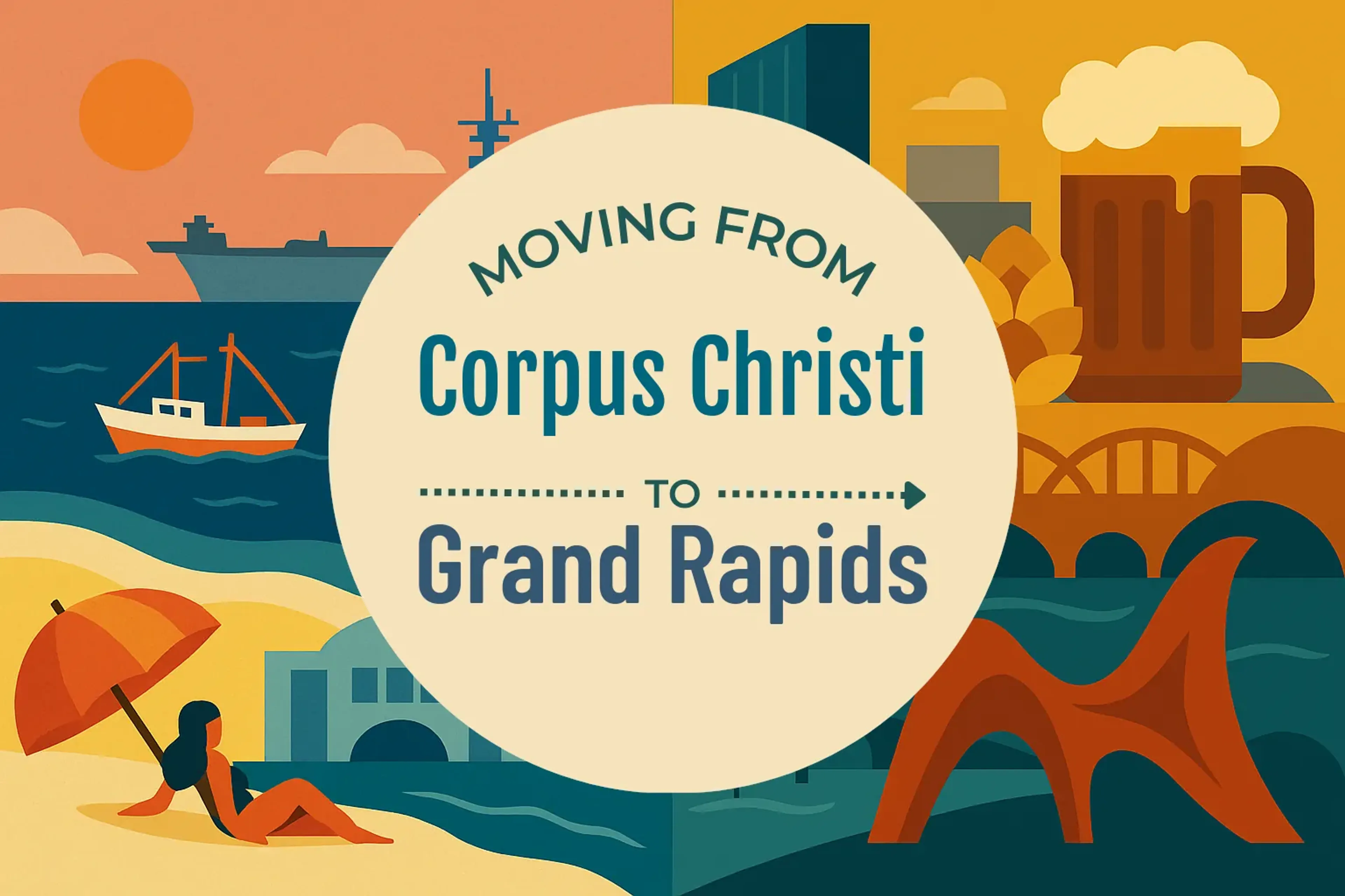 Side-by-side comparison of Corpus Christi to Grand Rapids moving companies