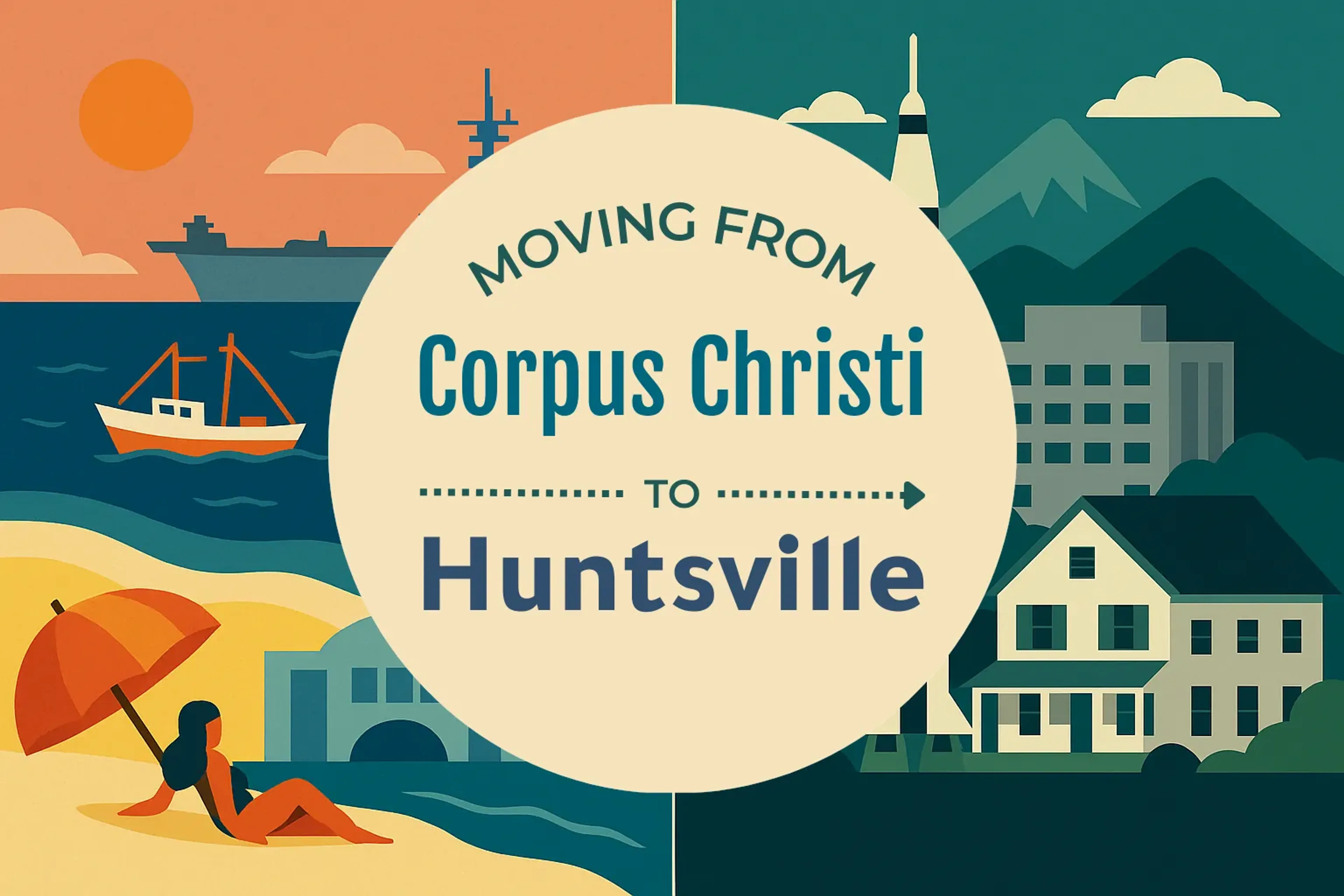 Side-by-side comparison of Corpus Christi to Huntsville moving companies