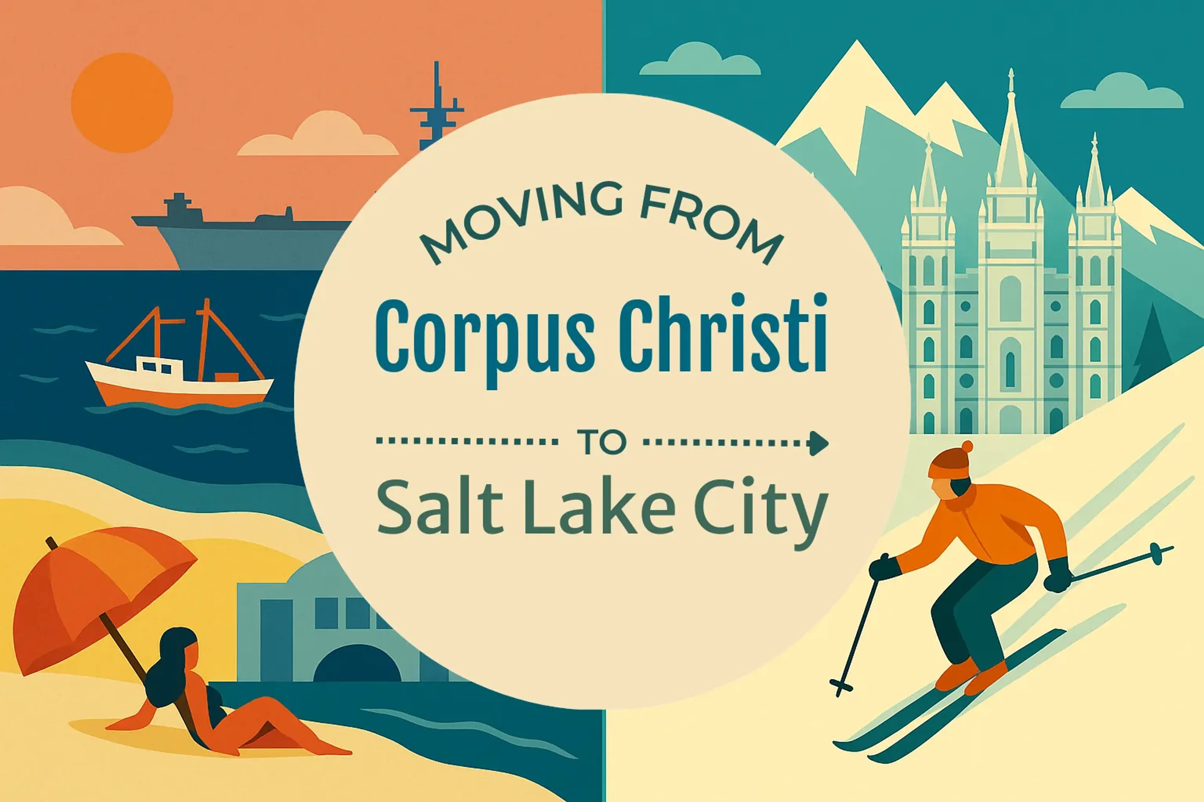 Side-by-side comparison of Corpus Christi to Salt Lake City moving companies
