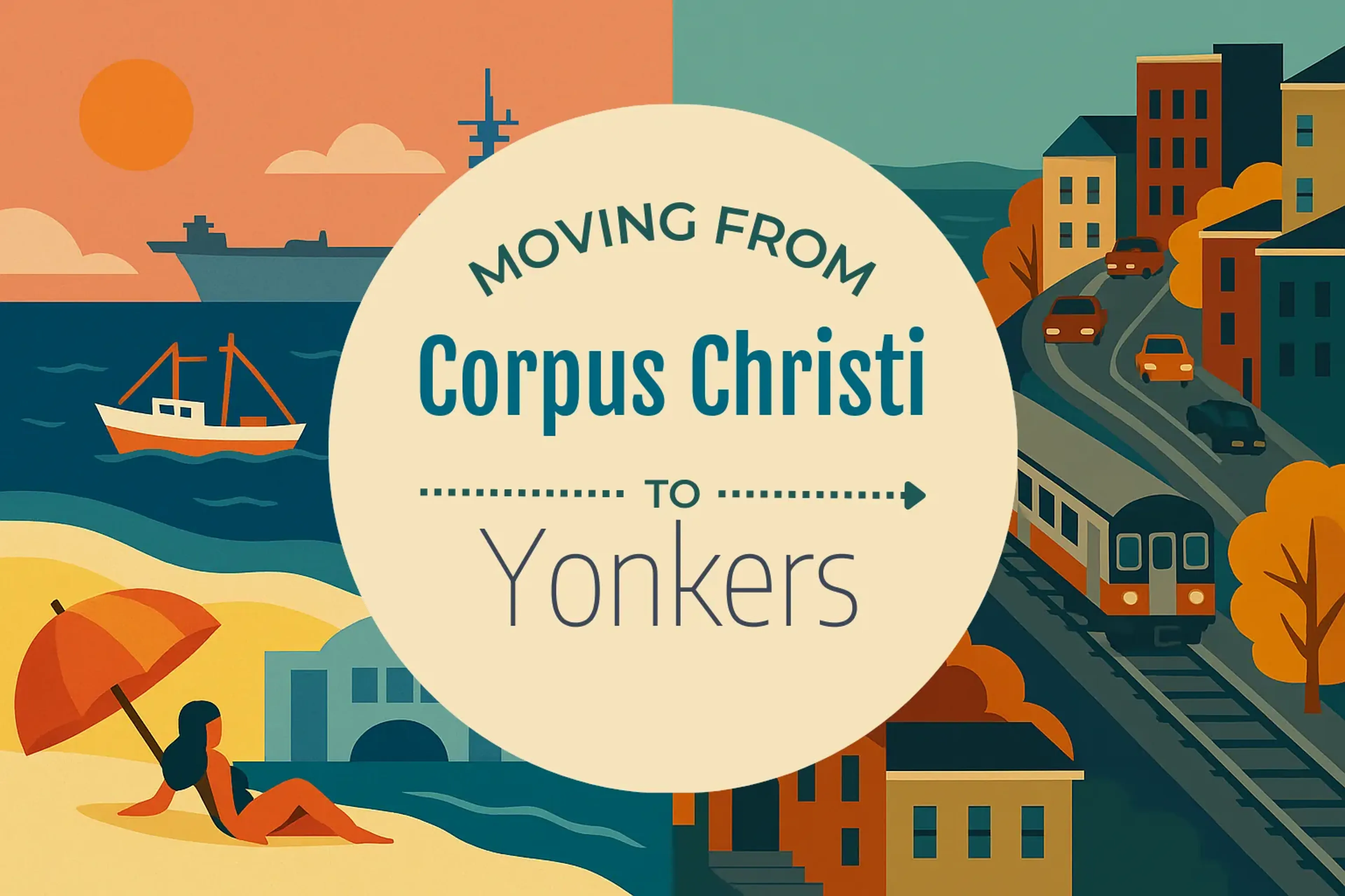 Side-by-side comparison of Corpus Christi to Yonkers moving companies