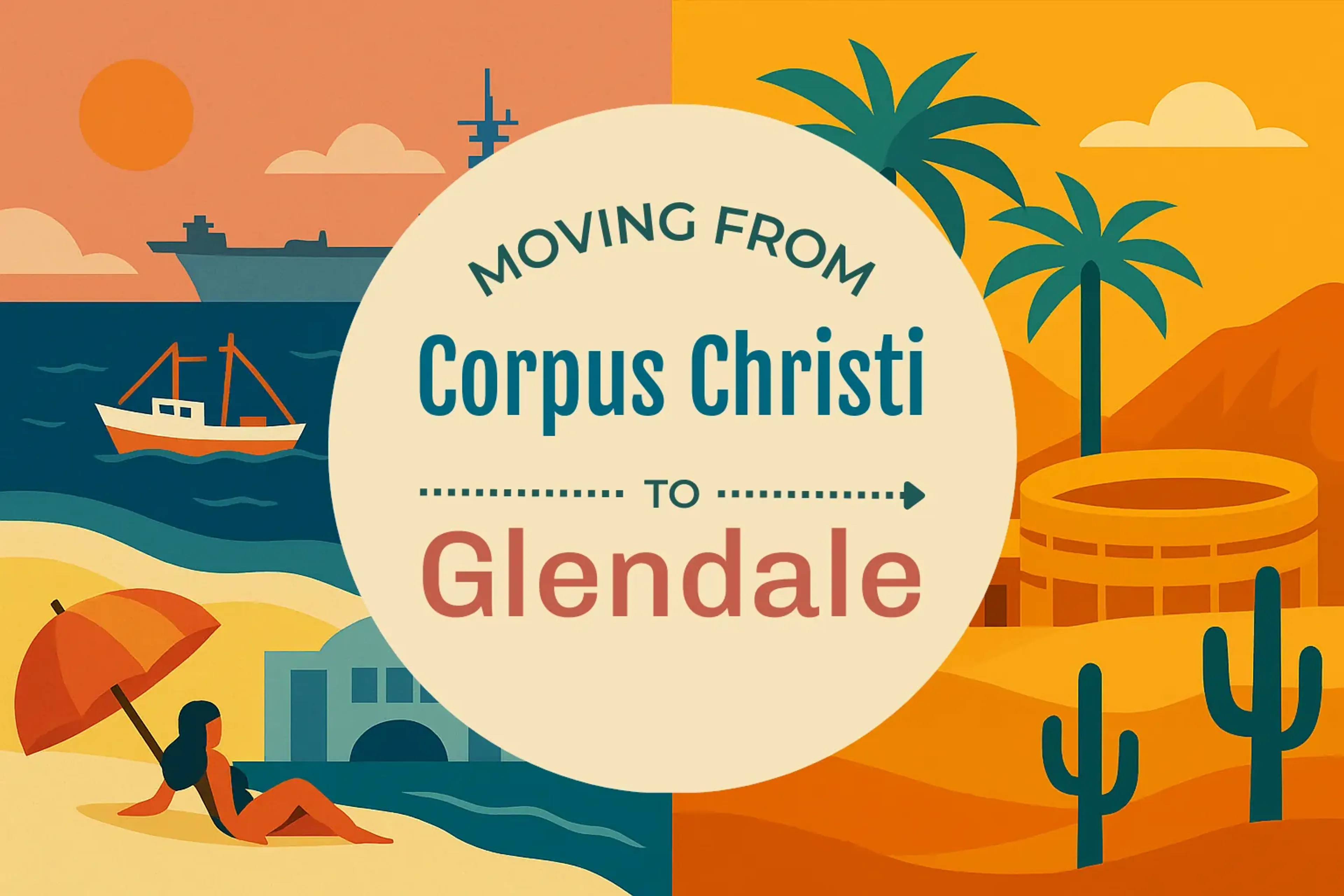 Side-by-side comparison of Corpus Christi to Glendale moving companies