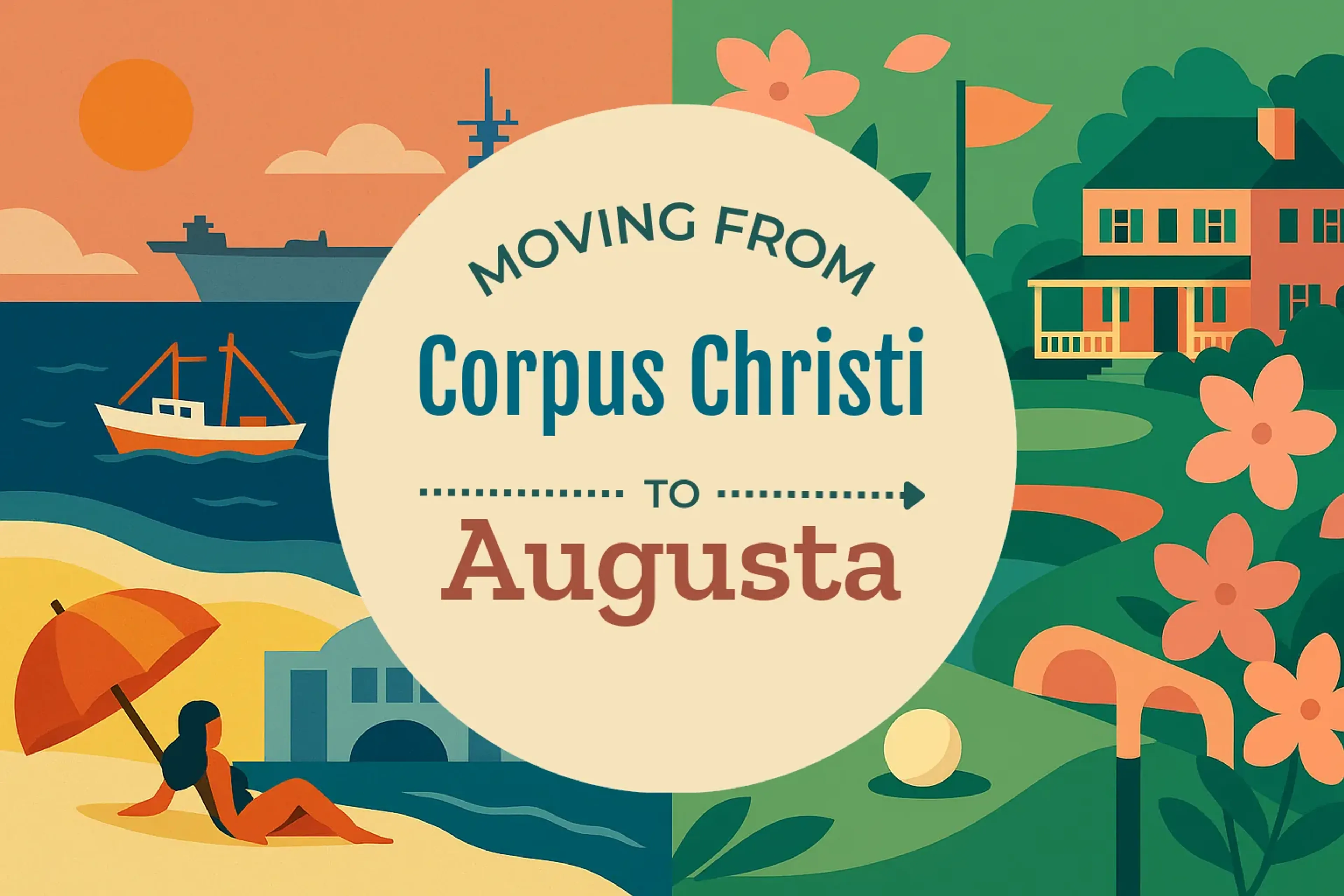 Side-by-side comparison of Corpus Christi to Augusta moving companies