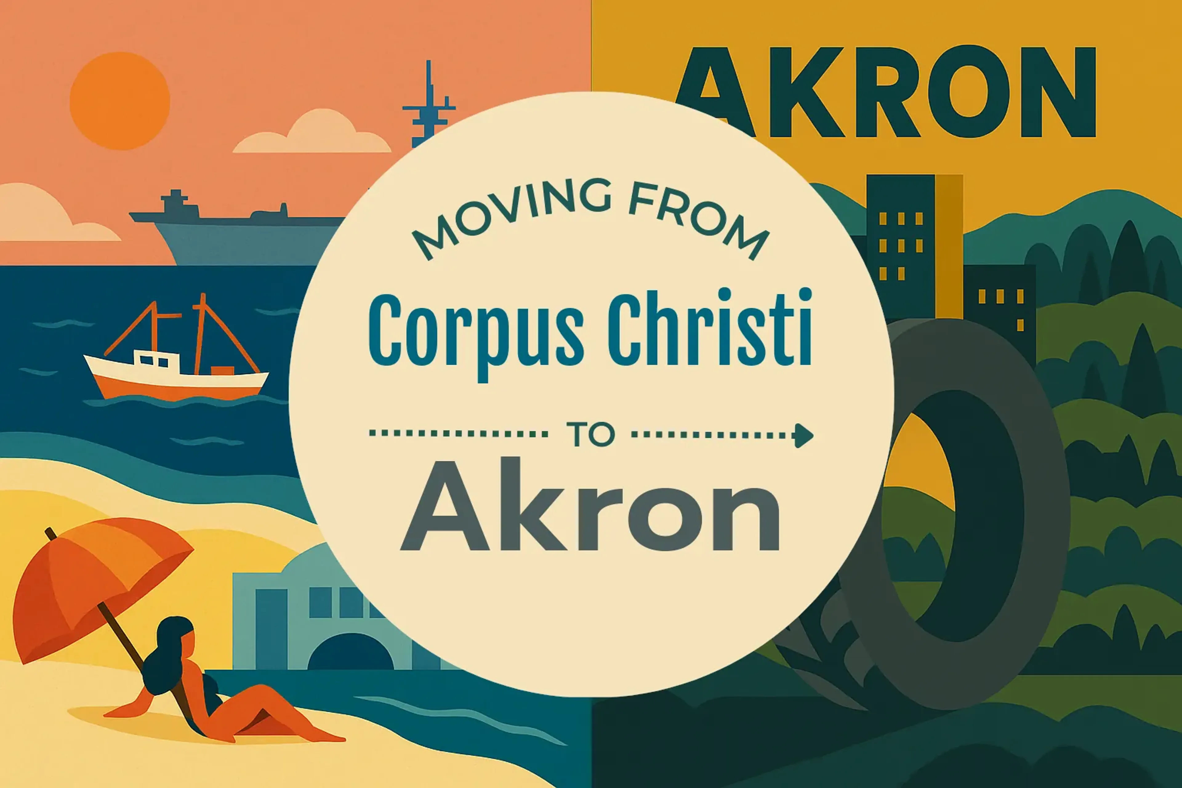 Side-by-side comparison of Corpus Christi to Akron moving companies