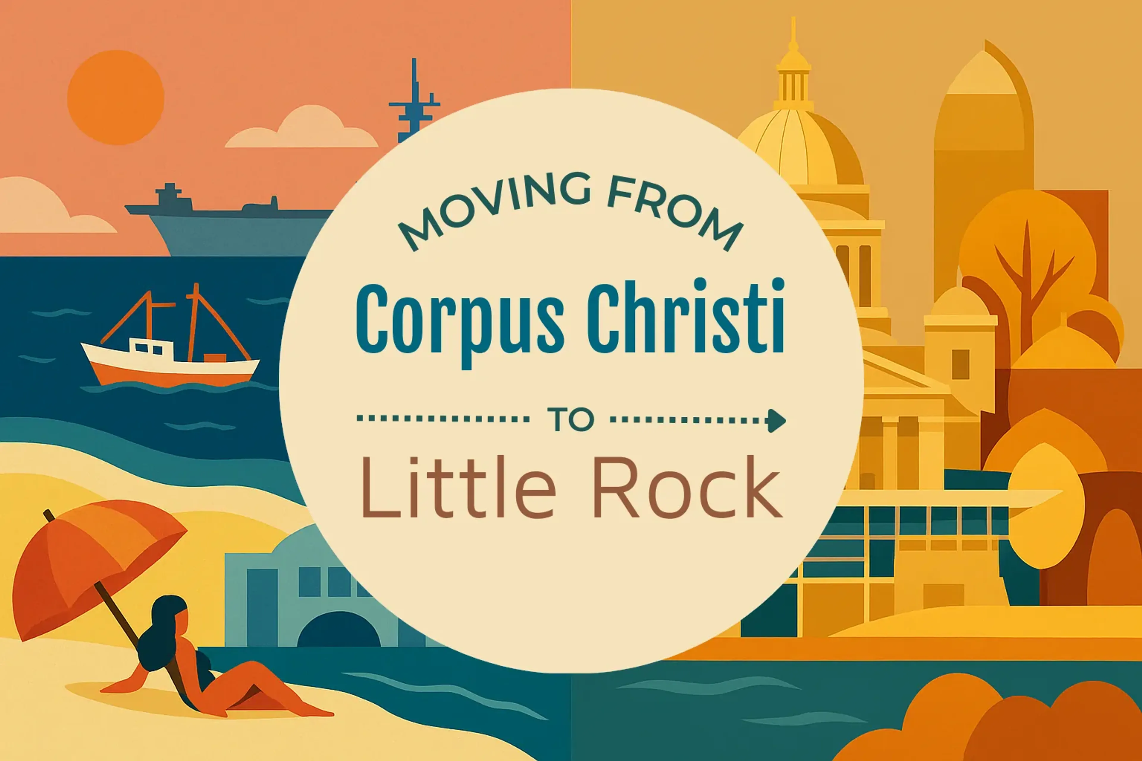 Side-by-side comparison of Corpus Christi to Little Rock moving companies
