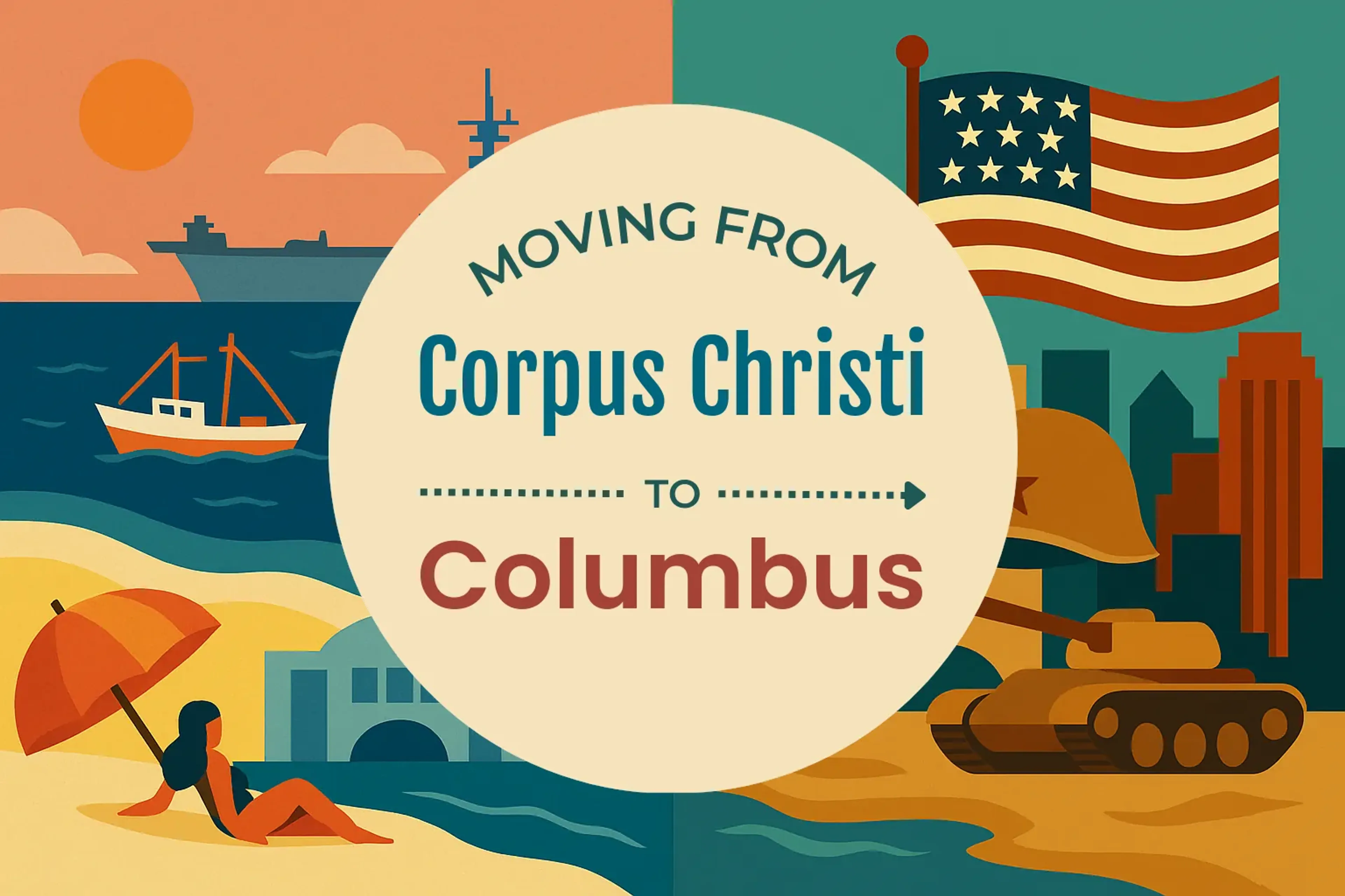 Side-by-side comparison of Corpus Christi to Columbus moving companies