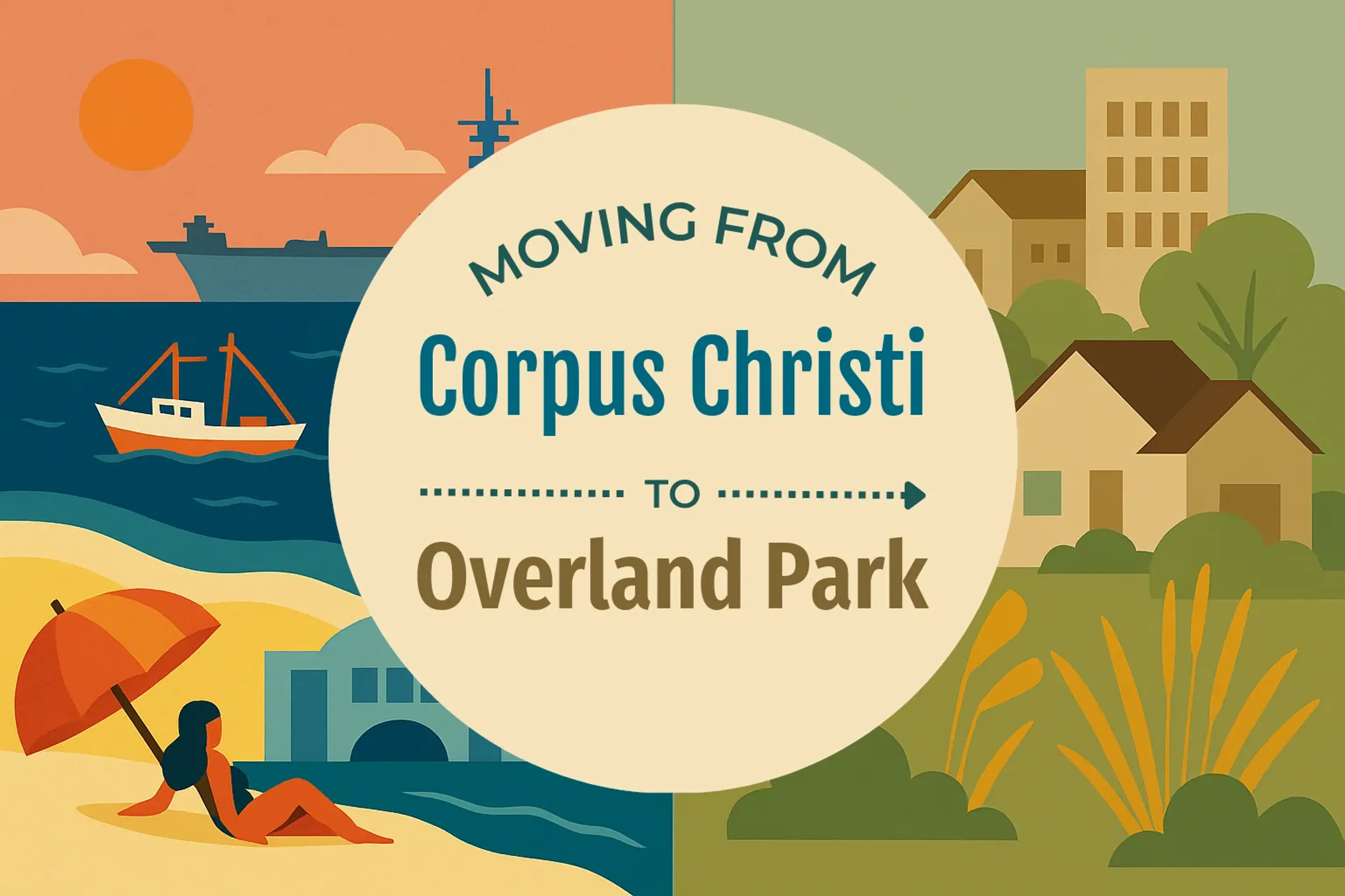 Side-by-side comparison of Corpus Christi to Overland Park moving companies