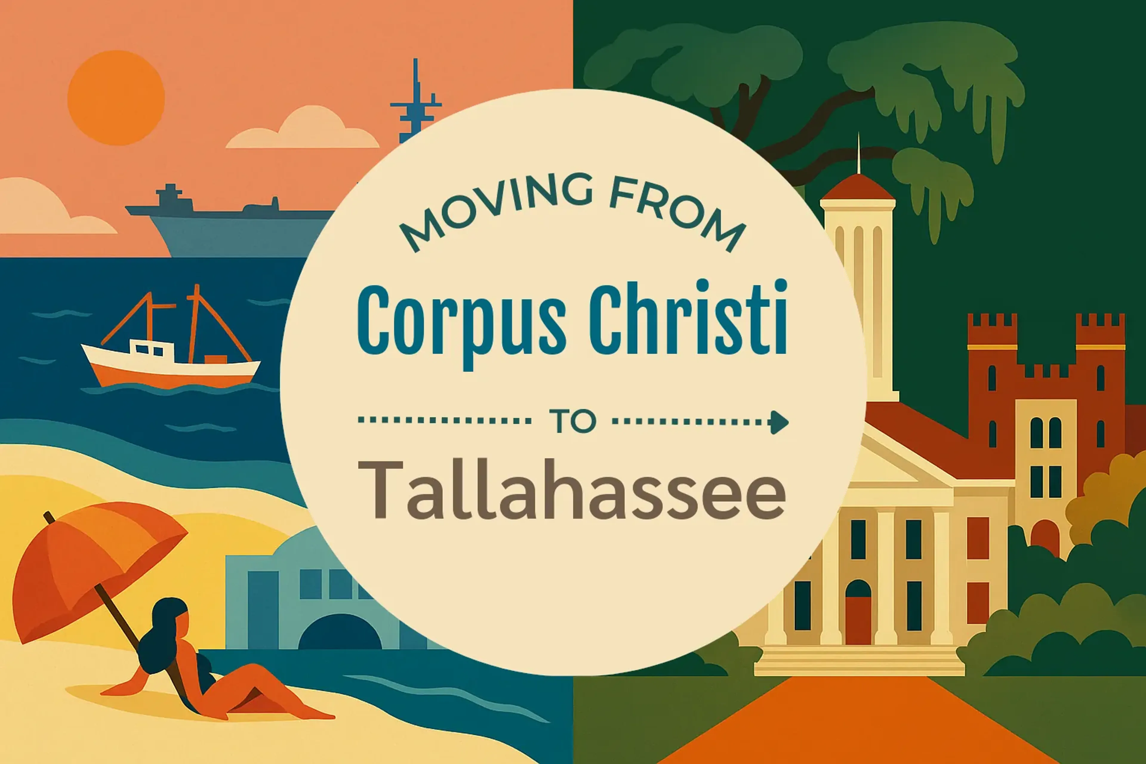Side-by-side comparison of Corpus Christi to Tallahassee moving companies