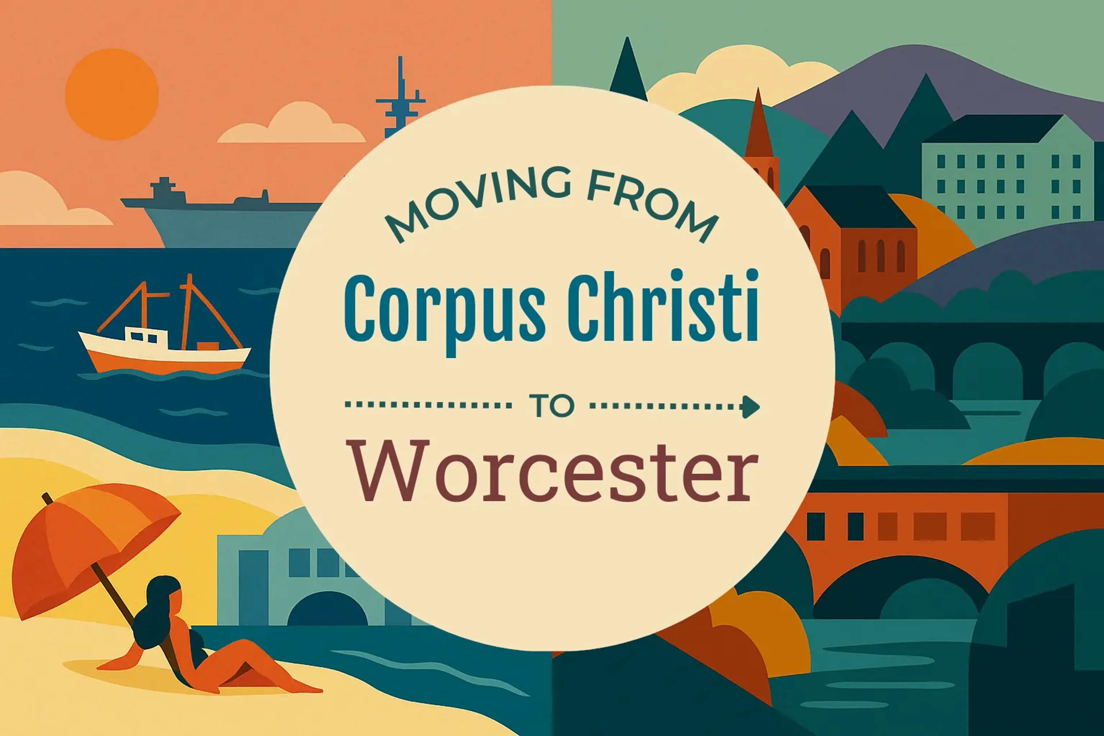Side-by-side comparison of Corpus Christi to Worcester moving companies