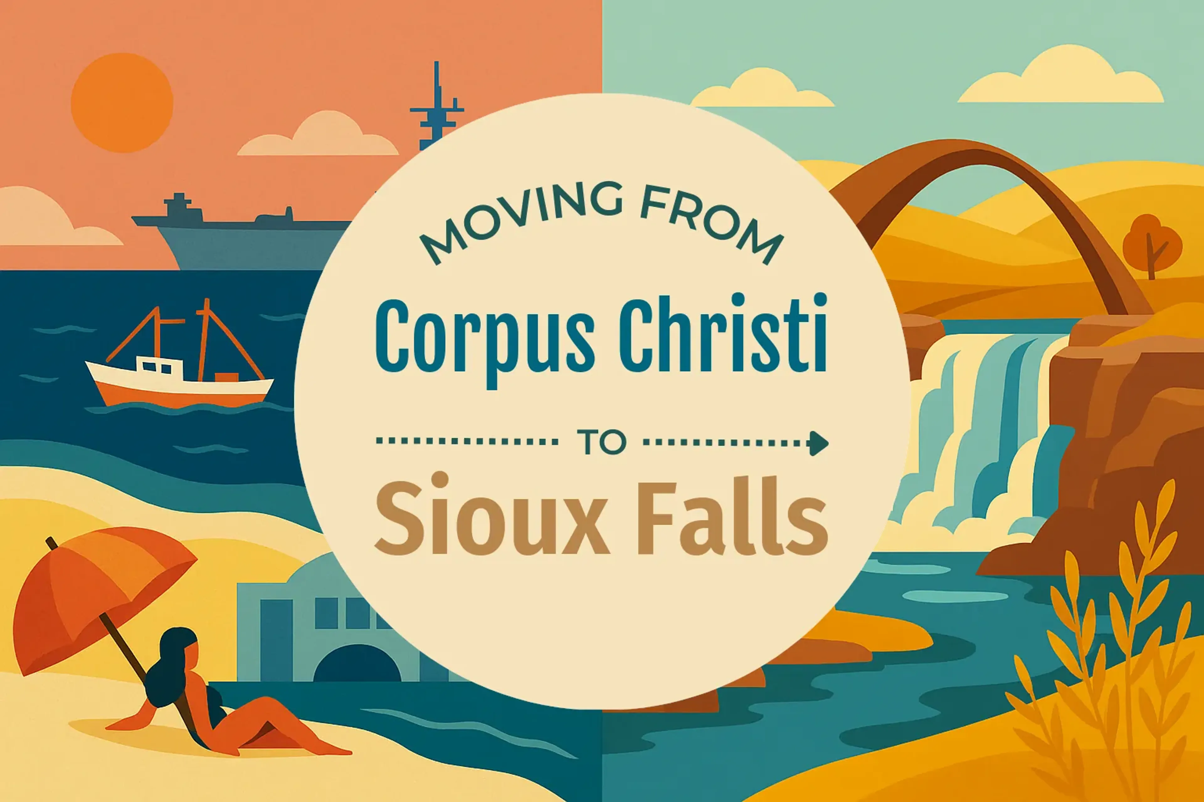Side-by-side comparison of Corpus Christi to Sioux Falls moving companies
