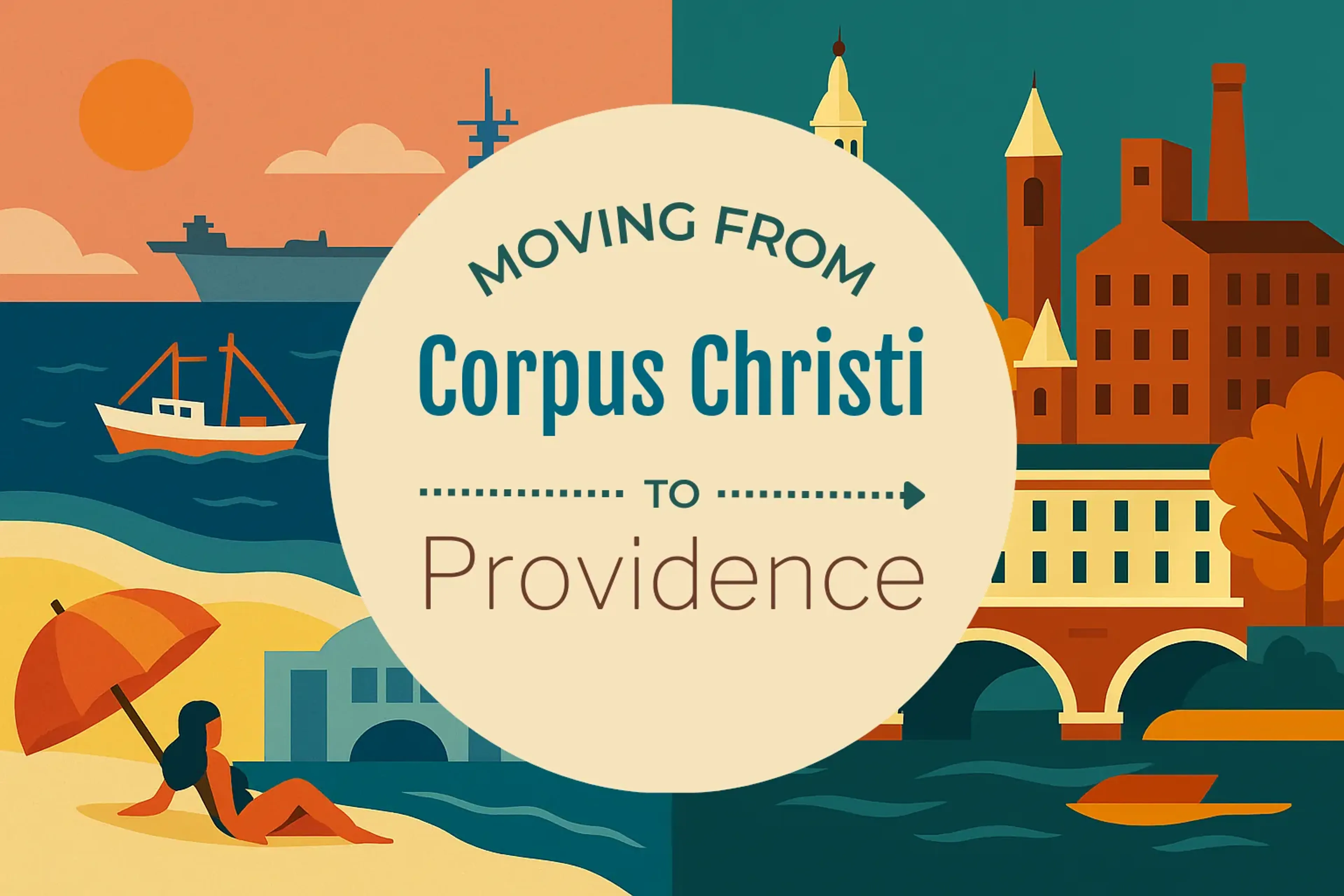 Side-by-side comparison of Corpus Christi to Providence moving companies