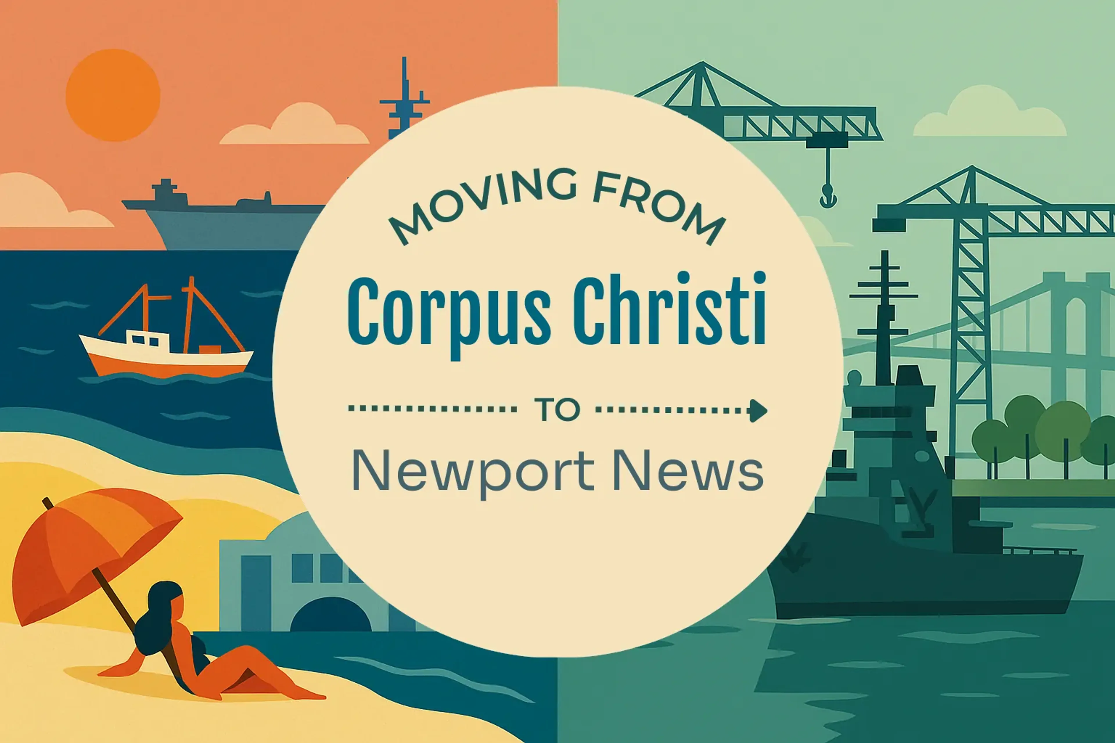 Side-by-side comparison of Corpus Christi to Newport News moving companies