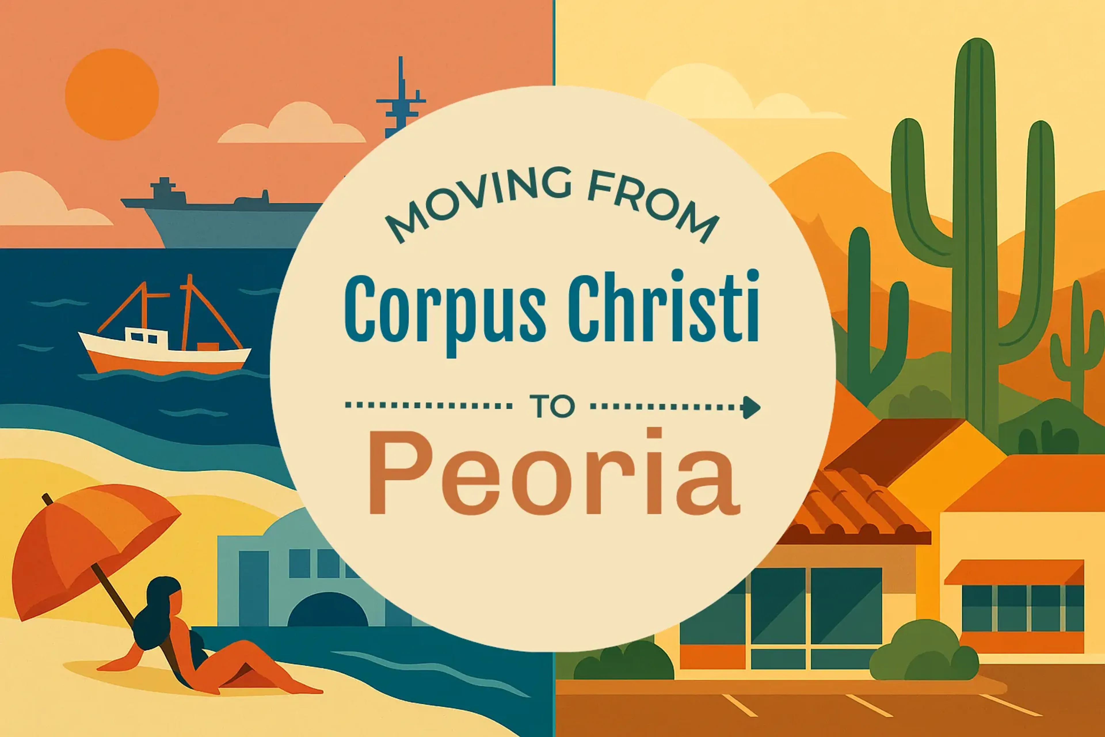 Side-by-side comparison of Corpus Christi to Peoria moving companies