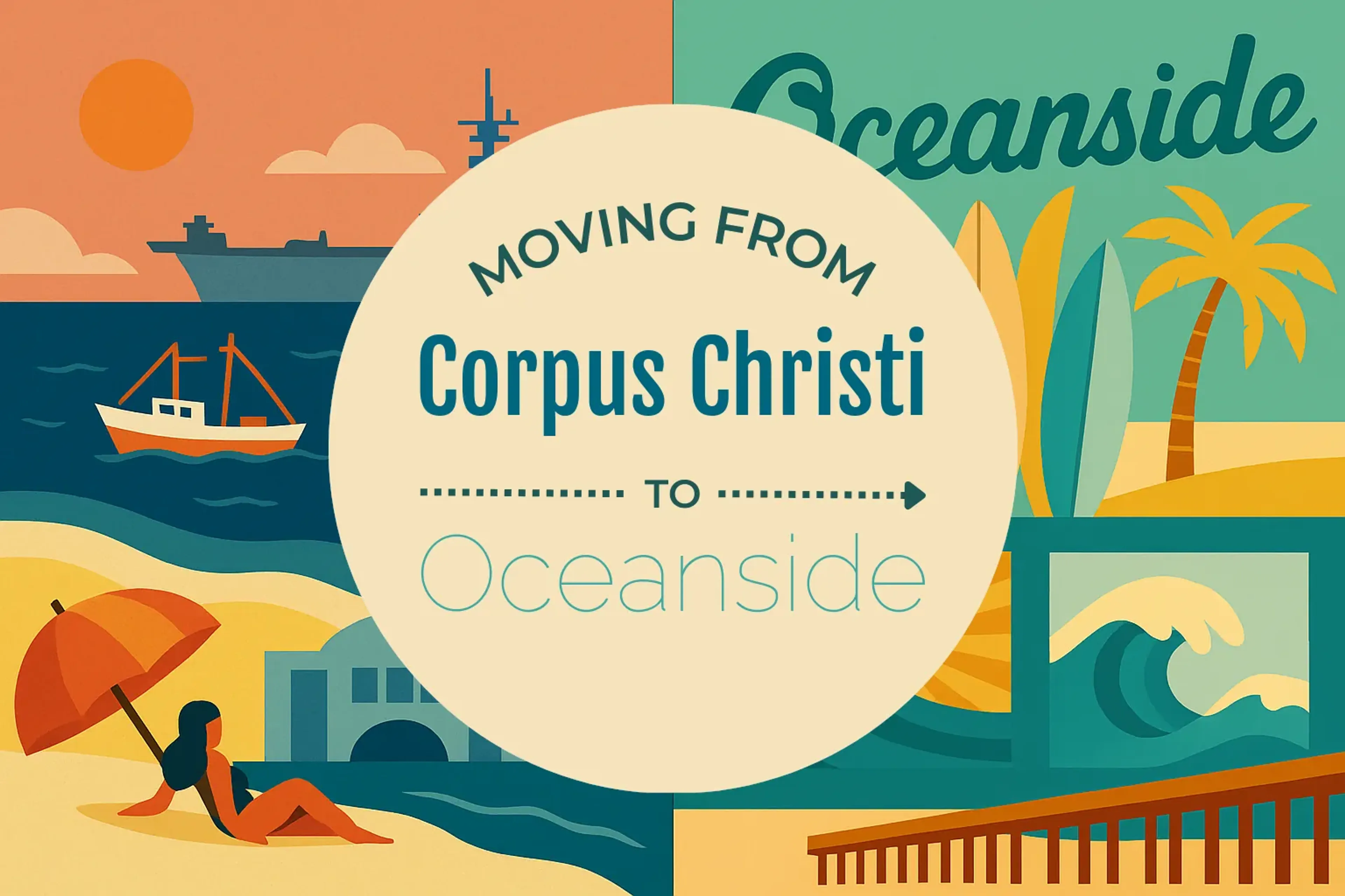 Side-by-side comparison of Corpus Christi to Oceanside moving companies