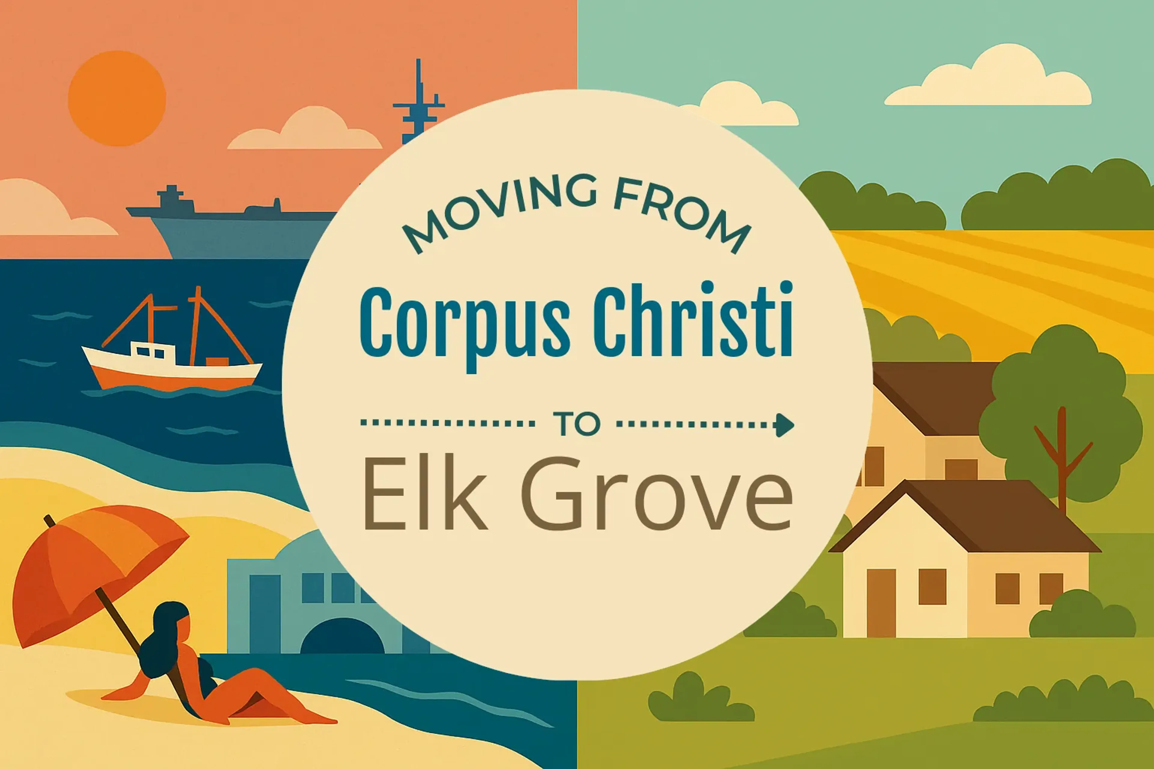 Side-by-side comparison of Corpus Christi to Elk Grove moving companies