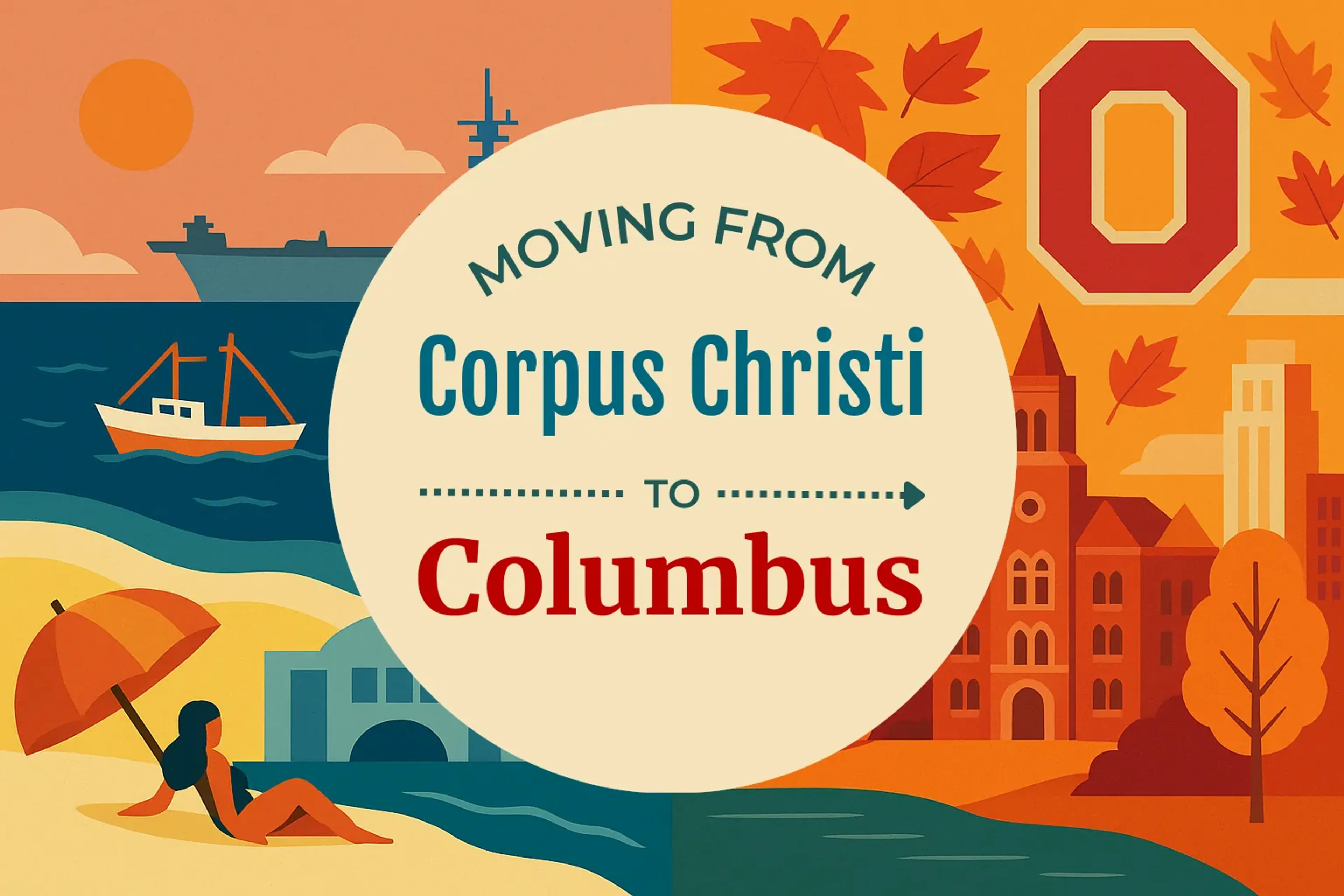 Side-by-side comparison of Corpus Christi to Columbus moving companies