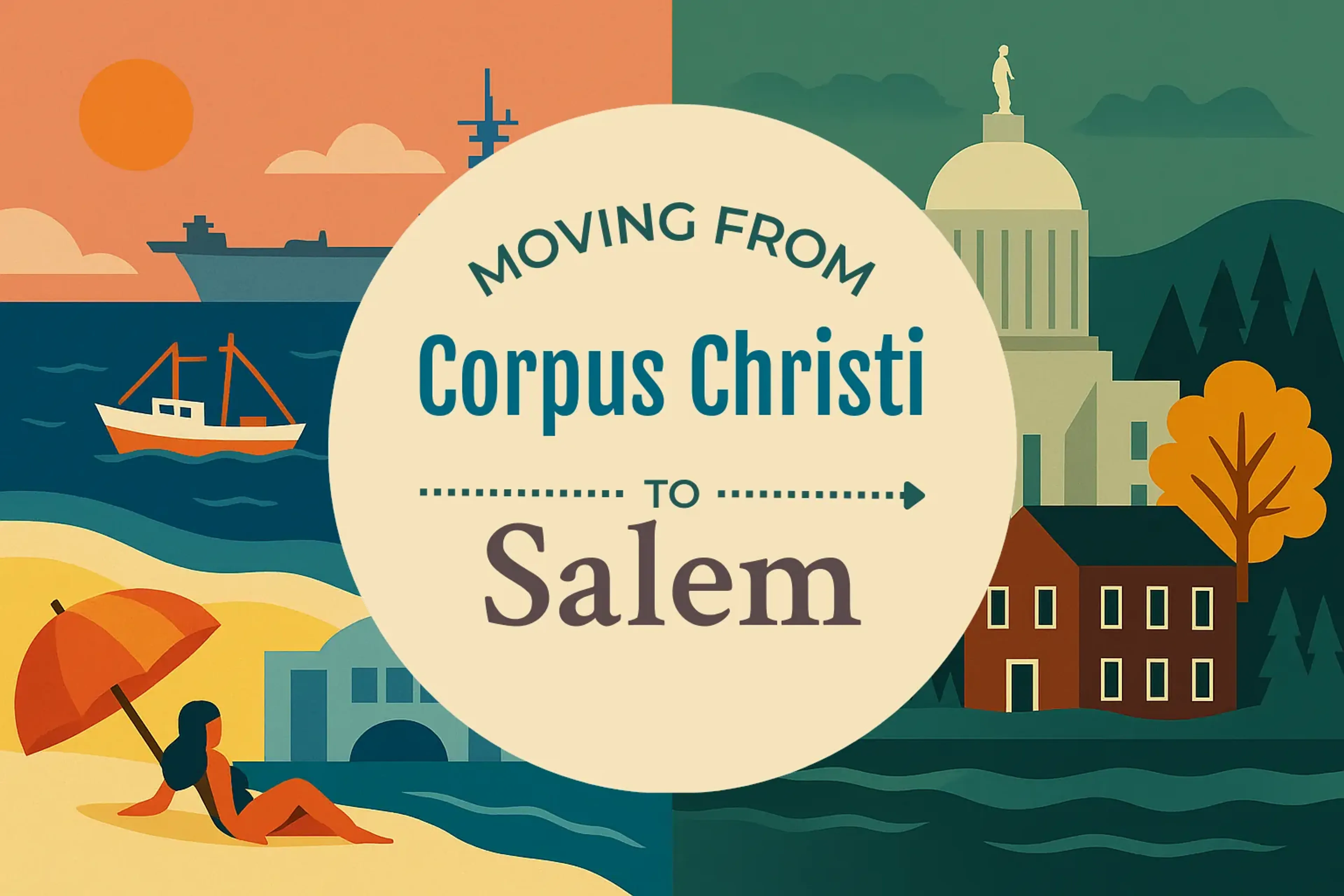 Side-by-side comparison of Corpus Christi to Salem moving companies