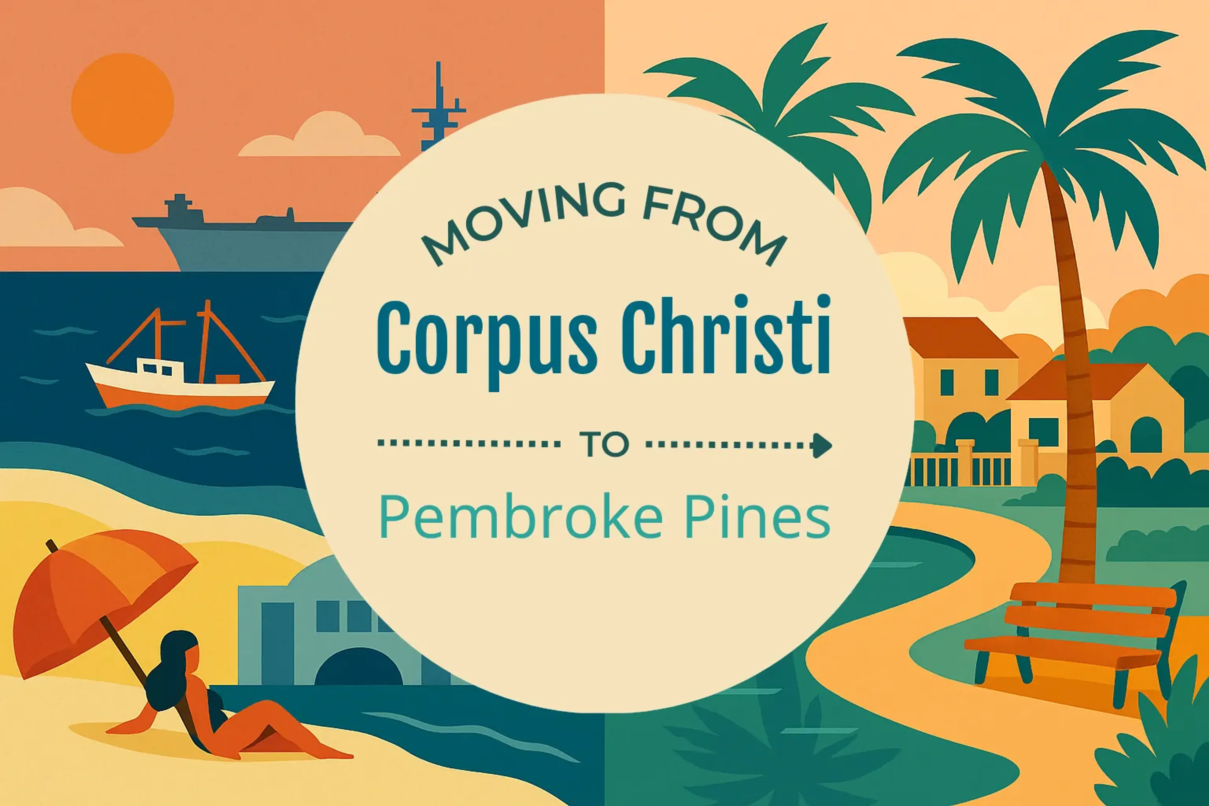 Side-by-side comparison of Corpus Christi to Pembroke Pines moving companies