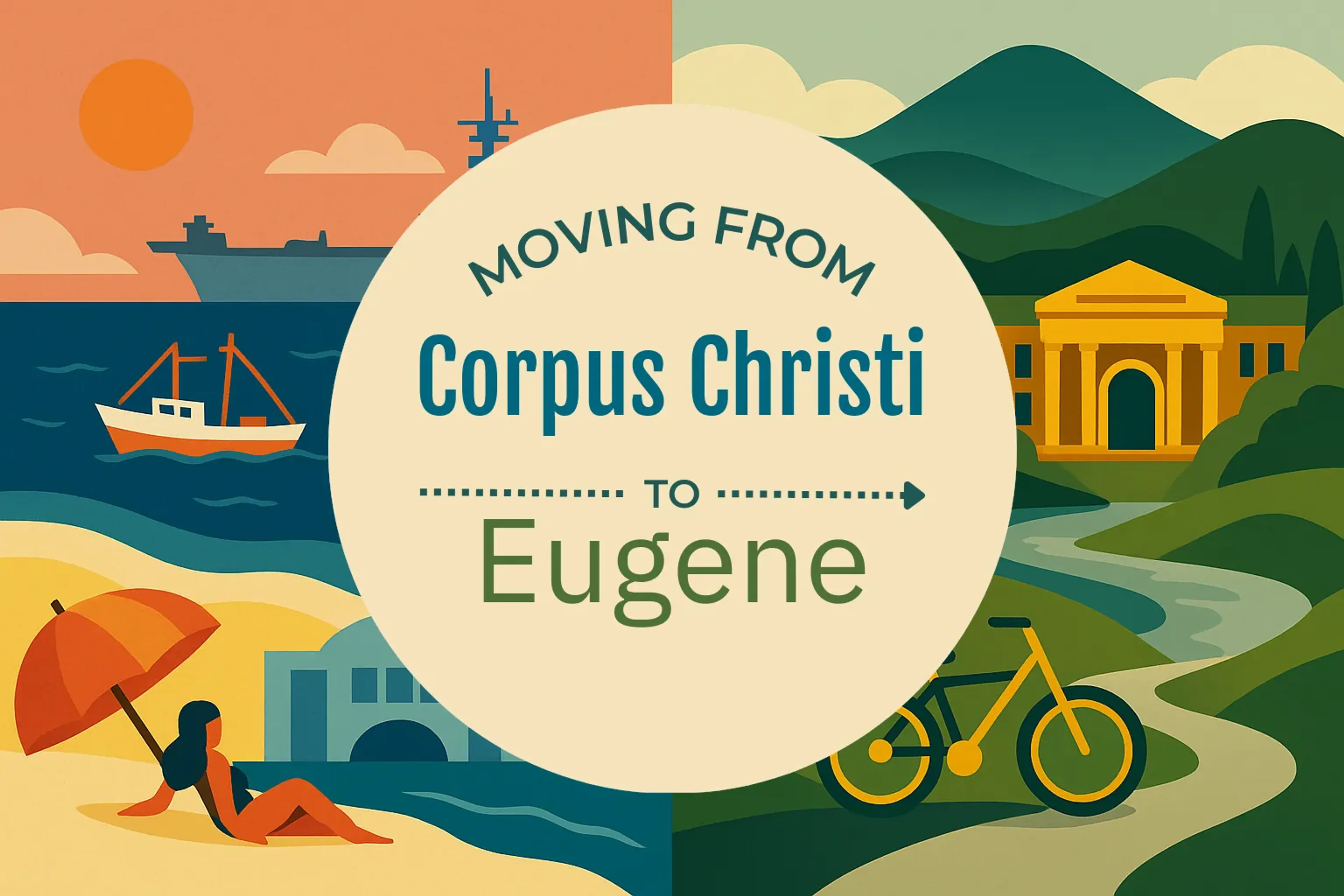 Side-by-side comparison of Corpus Christi to Eugene moving companies