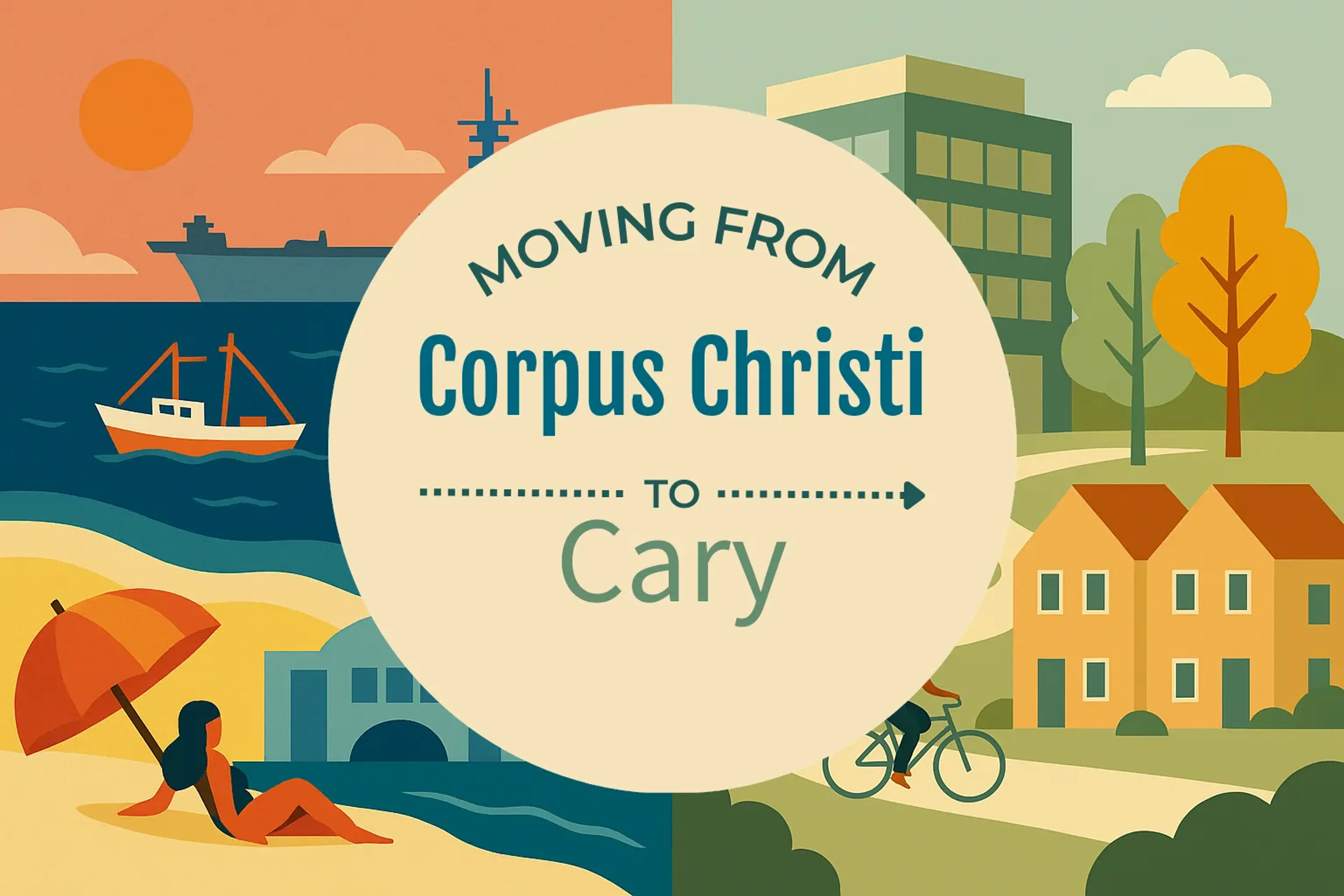 Side-by-side comparison of Corpus Christi to Cary moving companies