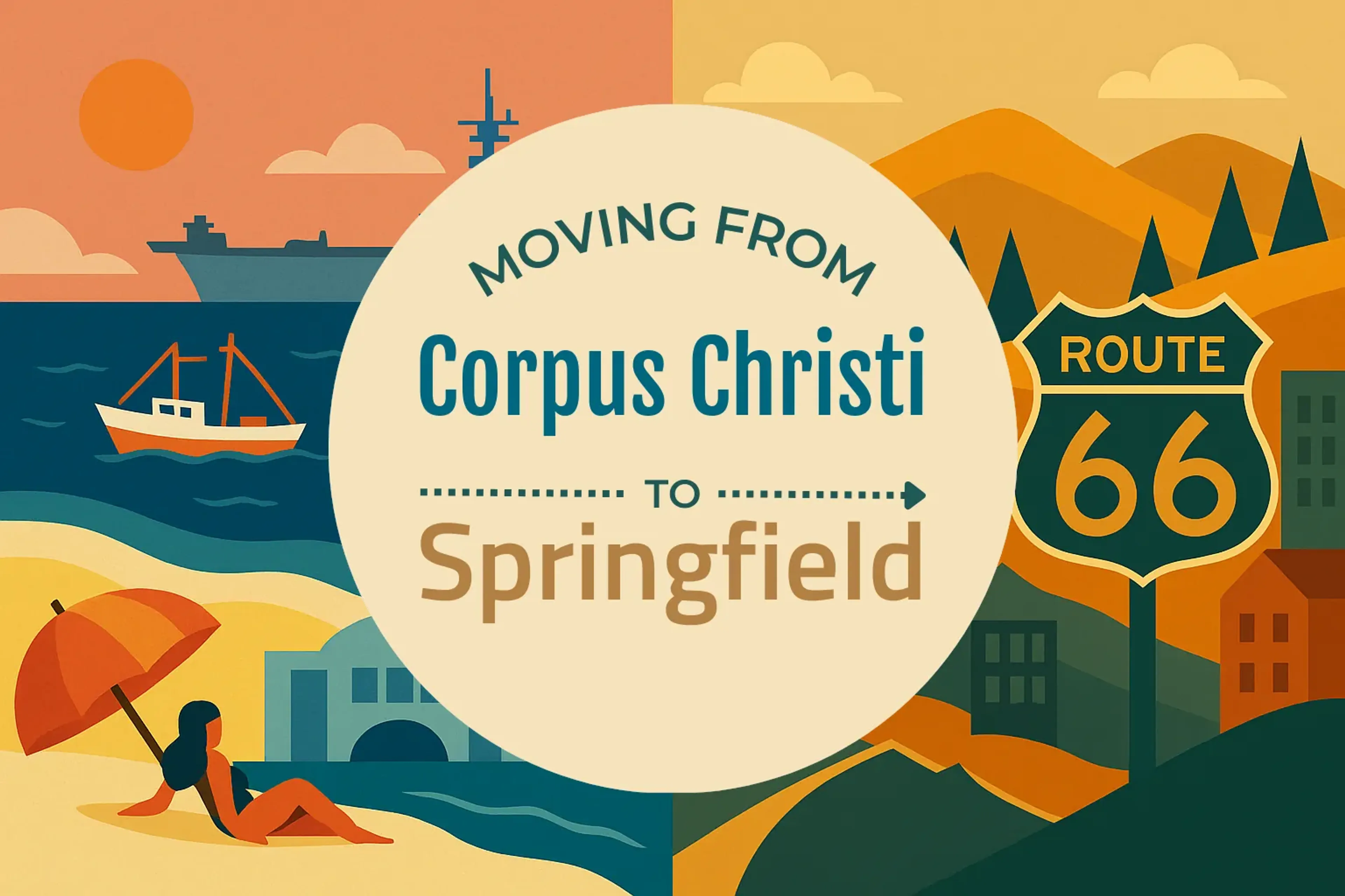 Side-by-side comparison of Corpus Christi to Springfield moving companies