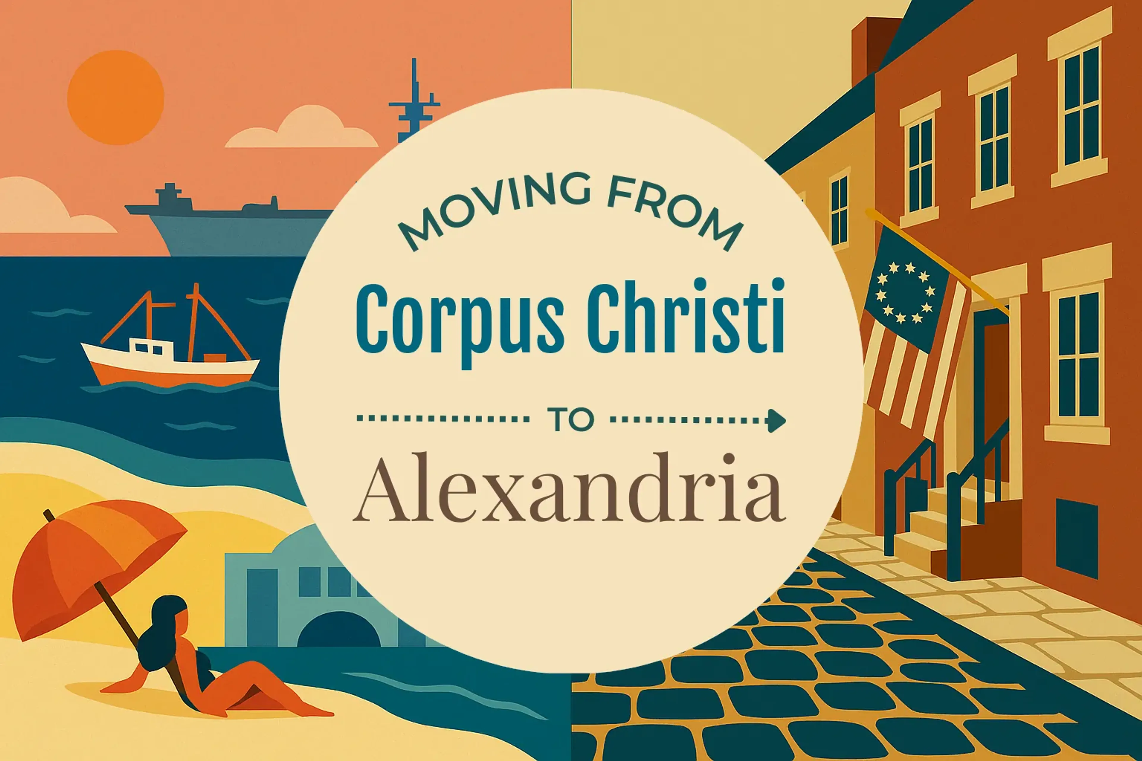 Side-by-side comparison of Corpus Christi to Alexandria moving companies
